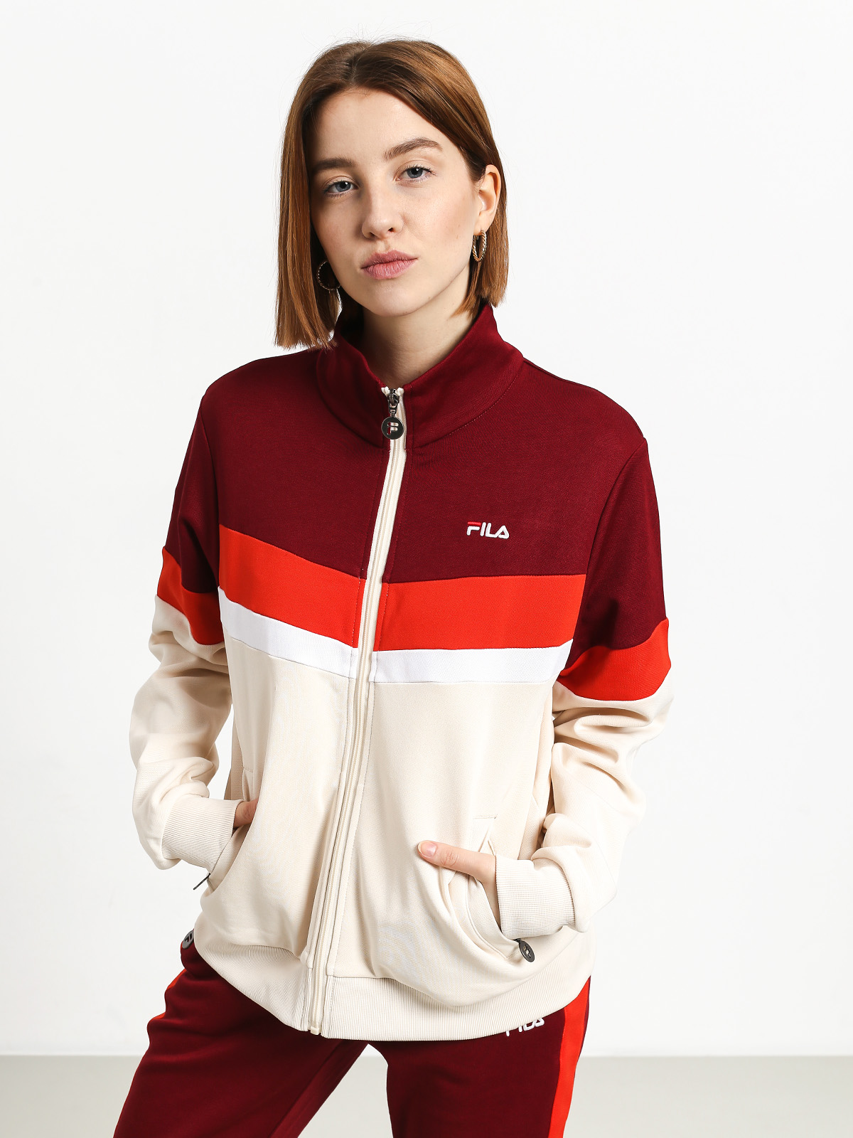 Geacă Fila Nantale Wmn (rhubarb/whitecap gray/fiesta/bright white)