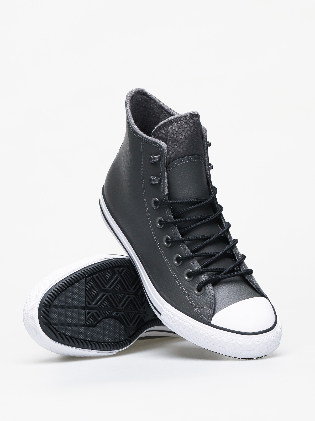 Teniși Converse Chuck Taylor All Star Hi Winter Leather (carbon grey/black/white)