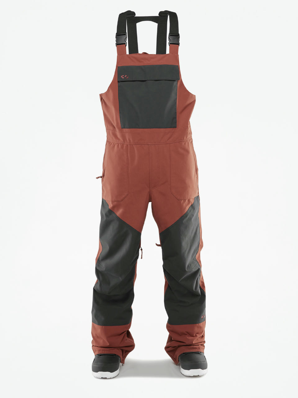 Pentru bărbați Pantaloni pentru snowboard ThirtyTwo Basement Bib (brick)