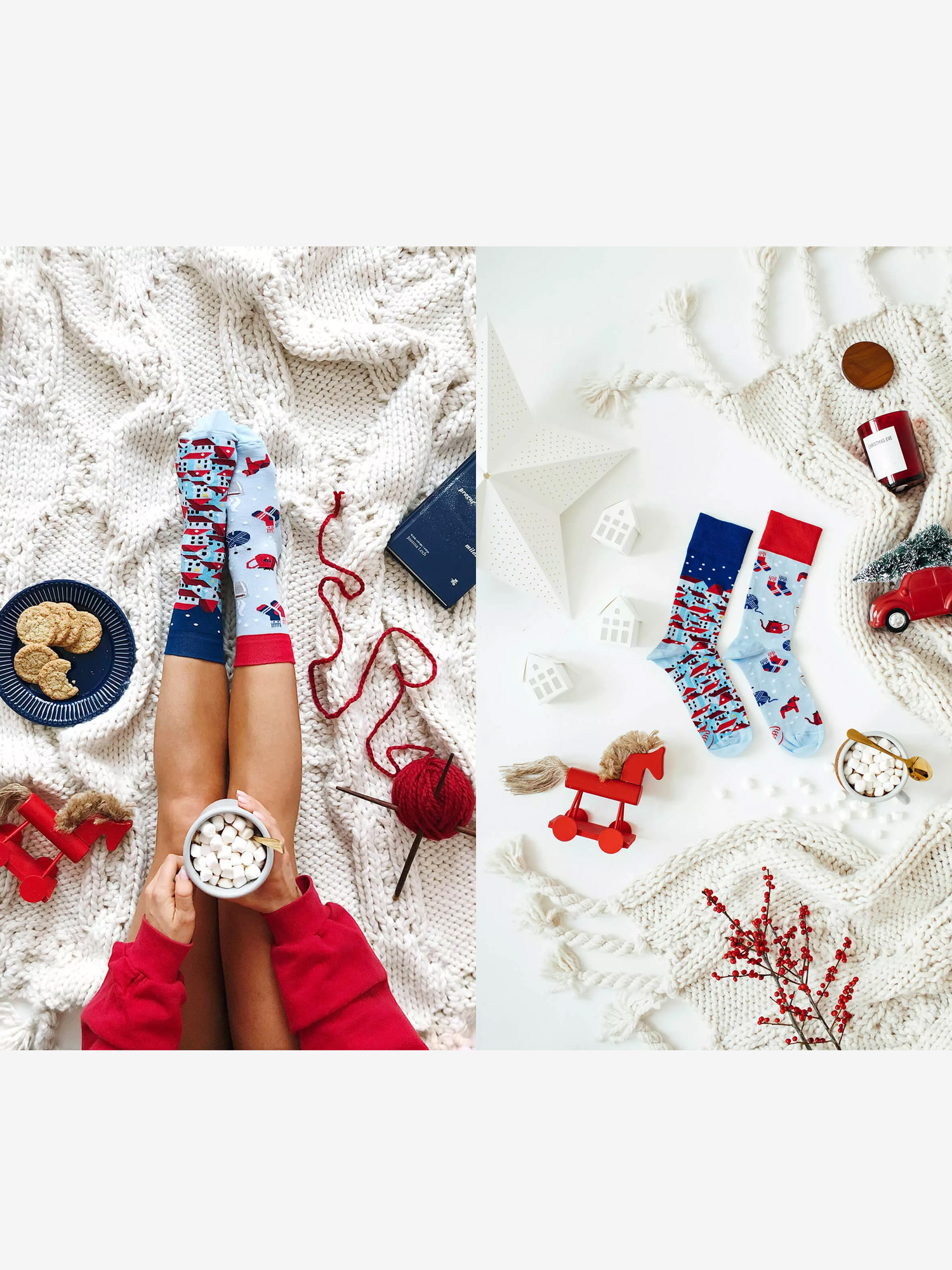 Șosete Many Mornings Hygge (navy/red/light blue)