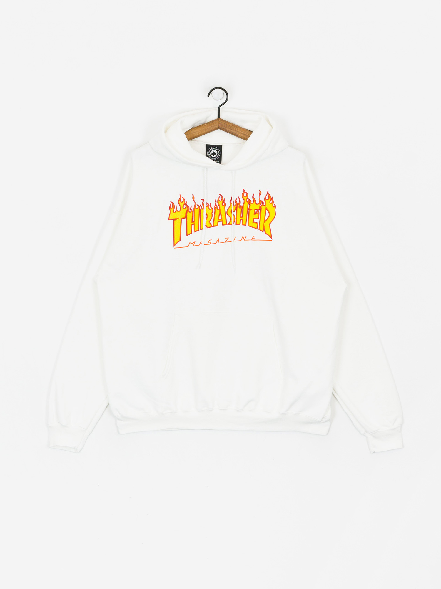 Hanorac cu glugă Thrasher Flame HD (white)