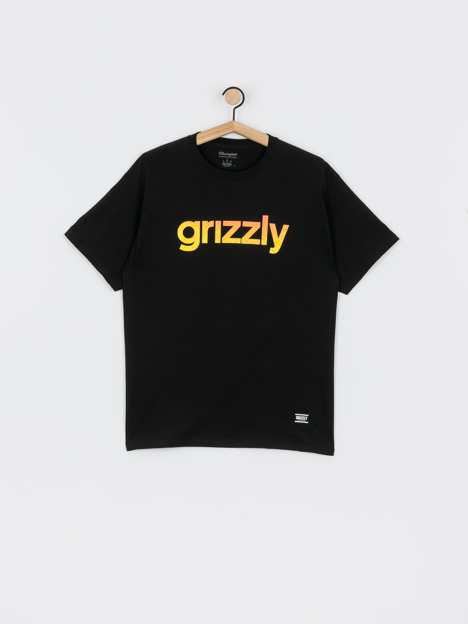 Tricou Grizzly Griptape X Champion Lowercase Fadeaway (black)