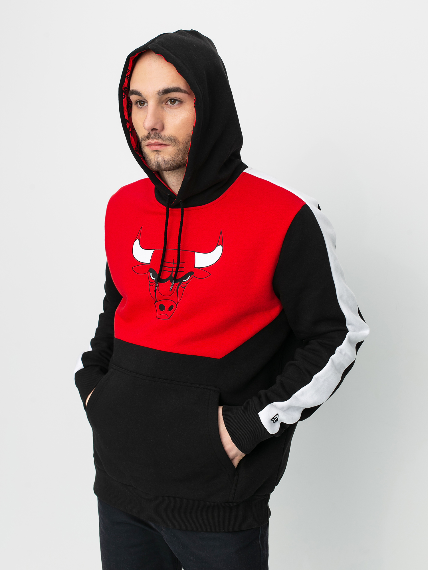 New Era Hanorac cu glugă Nba Colour Block Chicago Bulls HD (blkfdr)