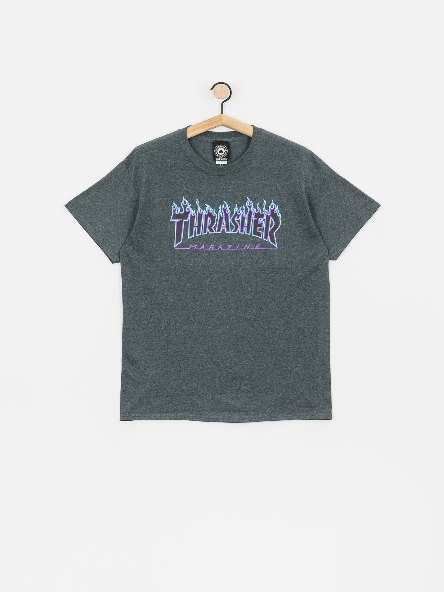 Tricou Thrasher Flame Logo (dark heather)