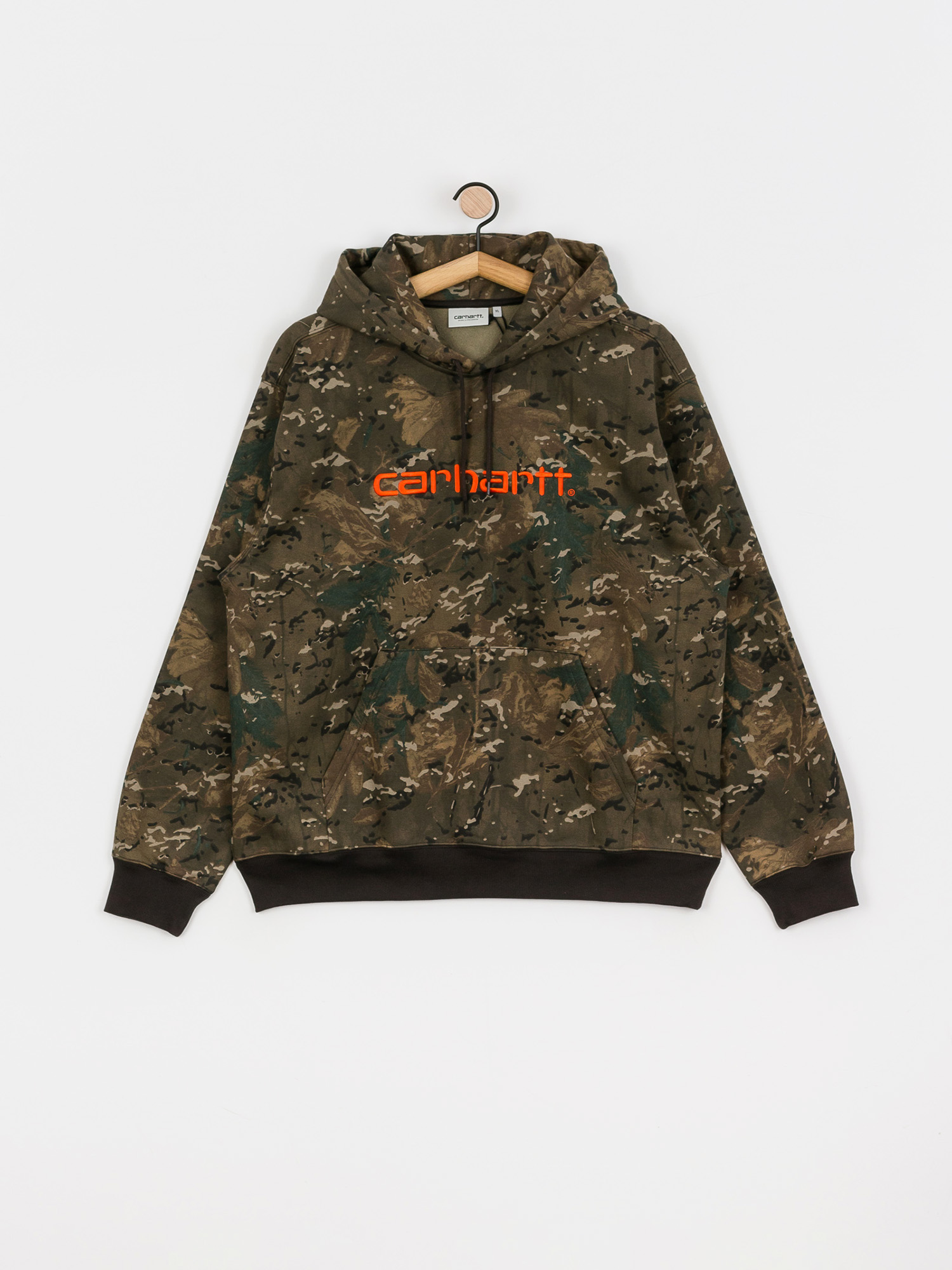 Hanorac cu glugă Carhartt WIP Carhartt HD (camo combi/safety orange)