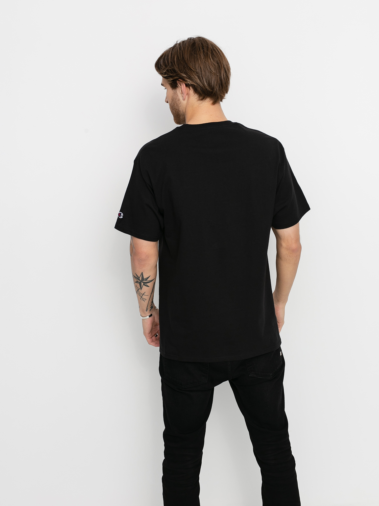Tricou Grizzly Griptape X Champion Lowercase Fadeaway (black)