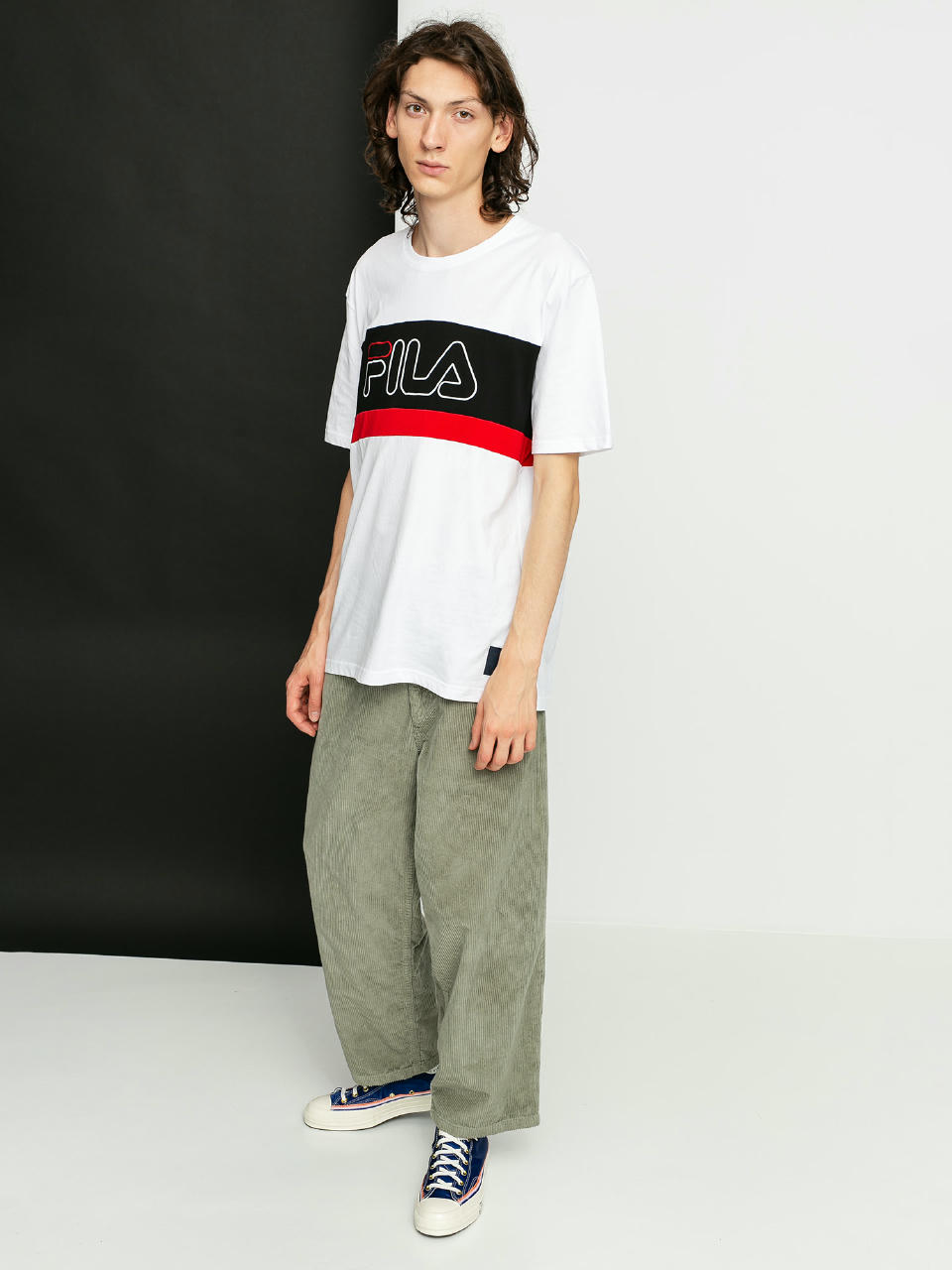 Tricou Fila Laurens (bright white/black/true red)