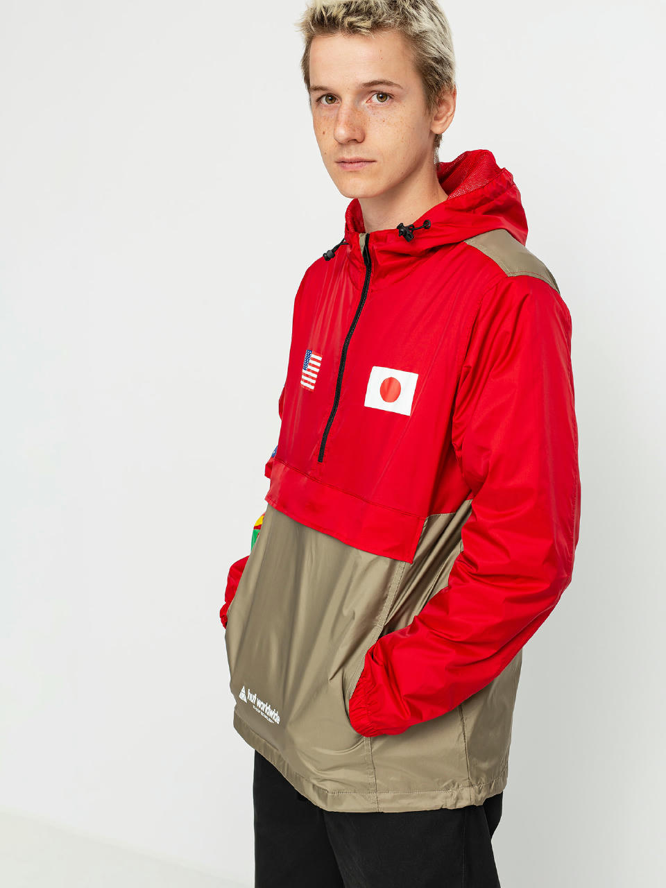 Geacă HUF Flags Anorak (cyber red)