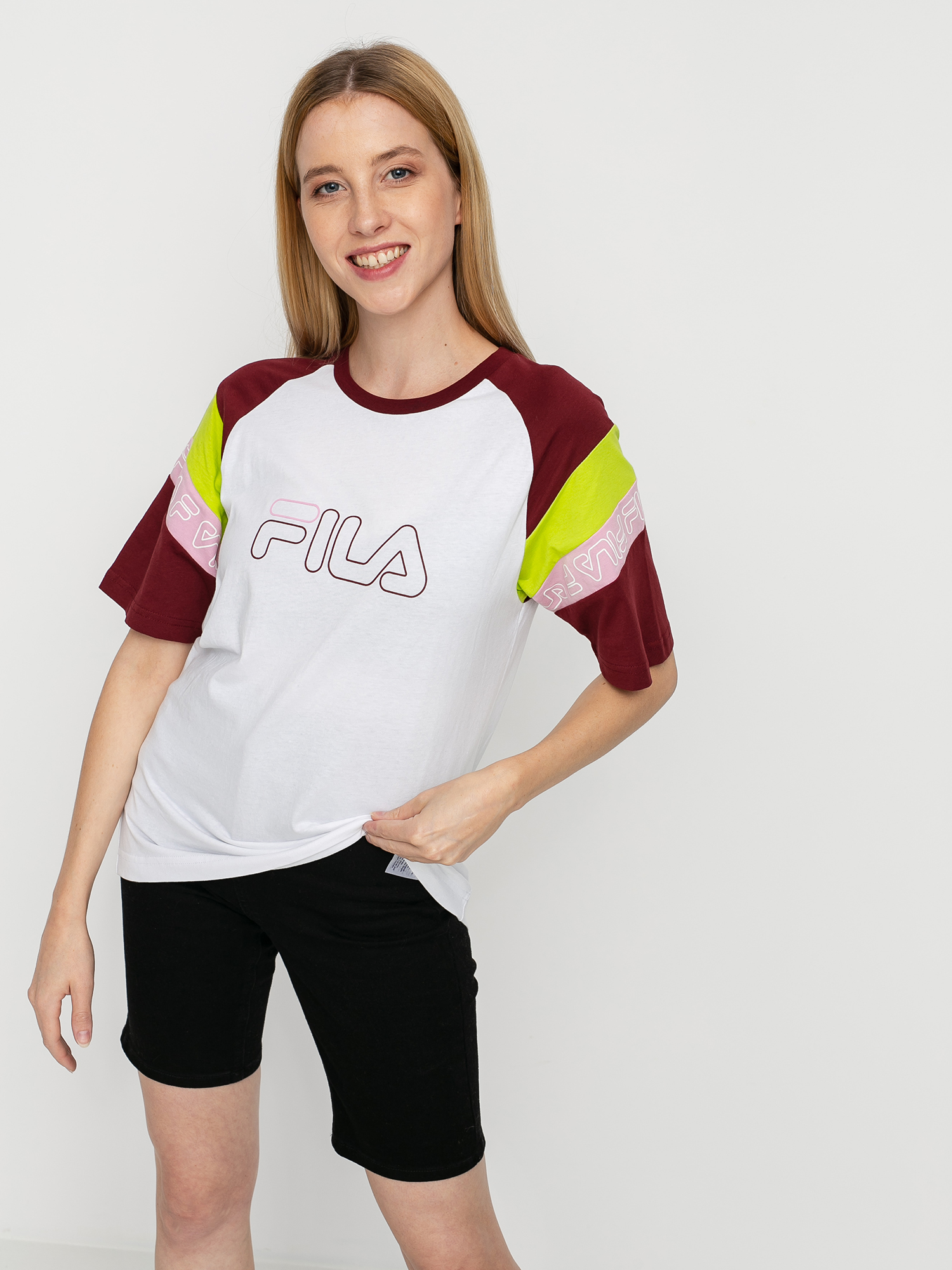 Tricou Fila Lolita Wmn (bright white/cabernet/acid lime/lilac sachet)