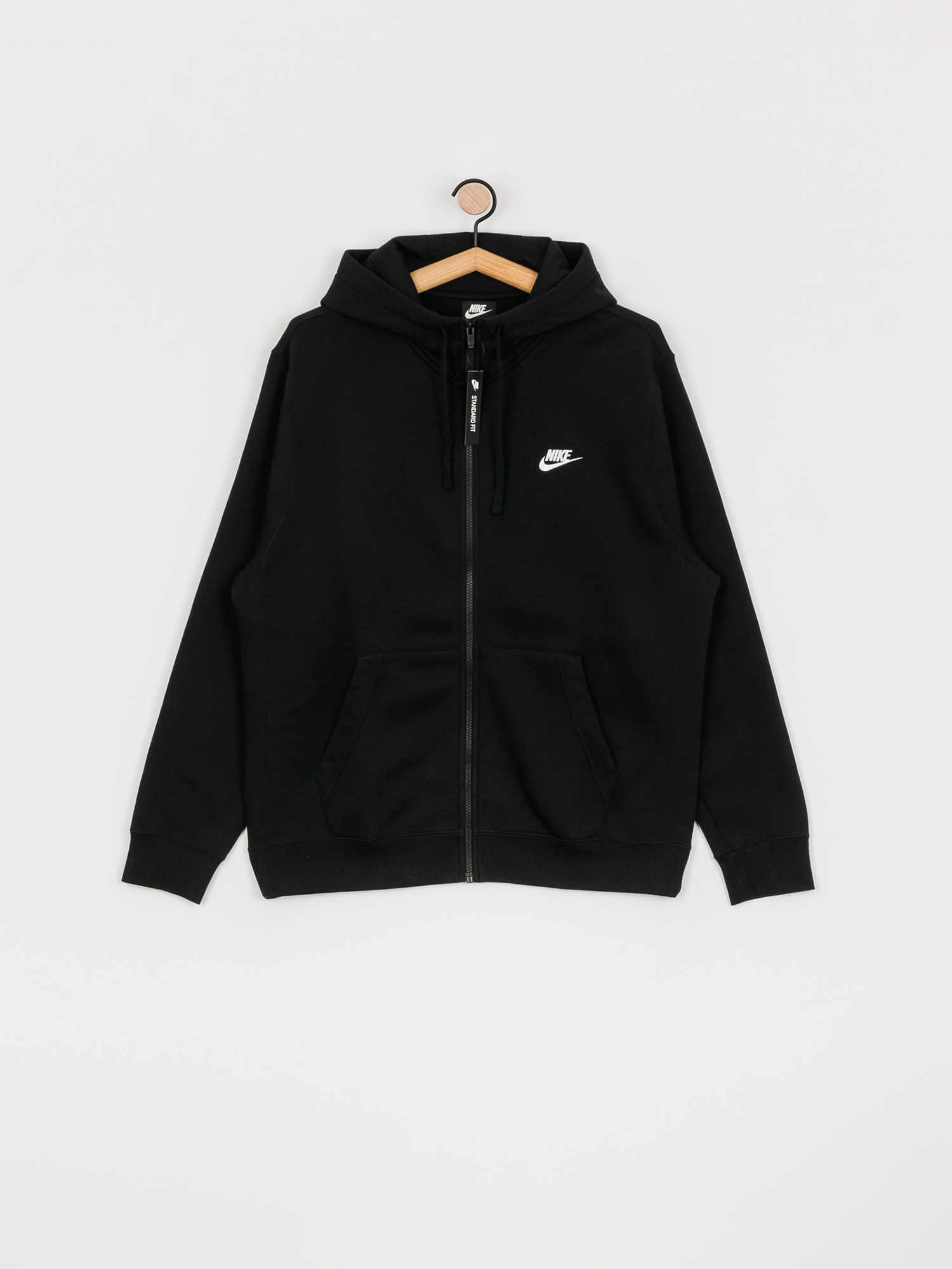 Nike Hanorac cu glugă Sportswear Club ZHD (black/black/white)