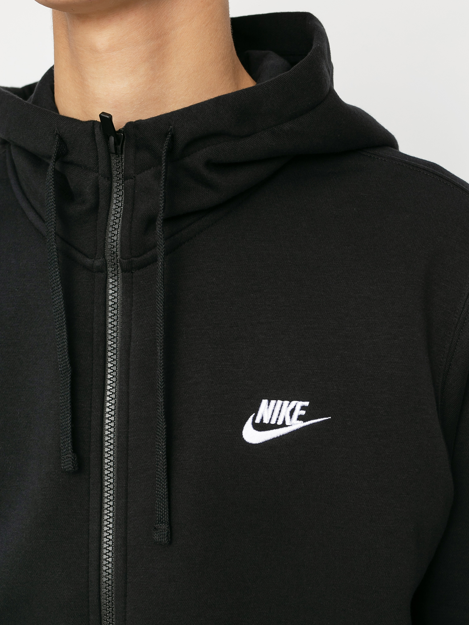 Nike Hanorac cu glugă Sportswear Club ZHD (black/black/white)