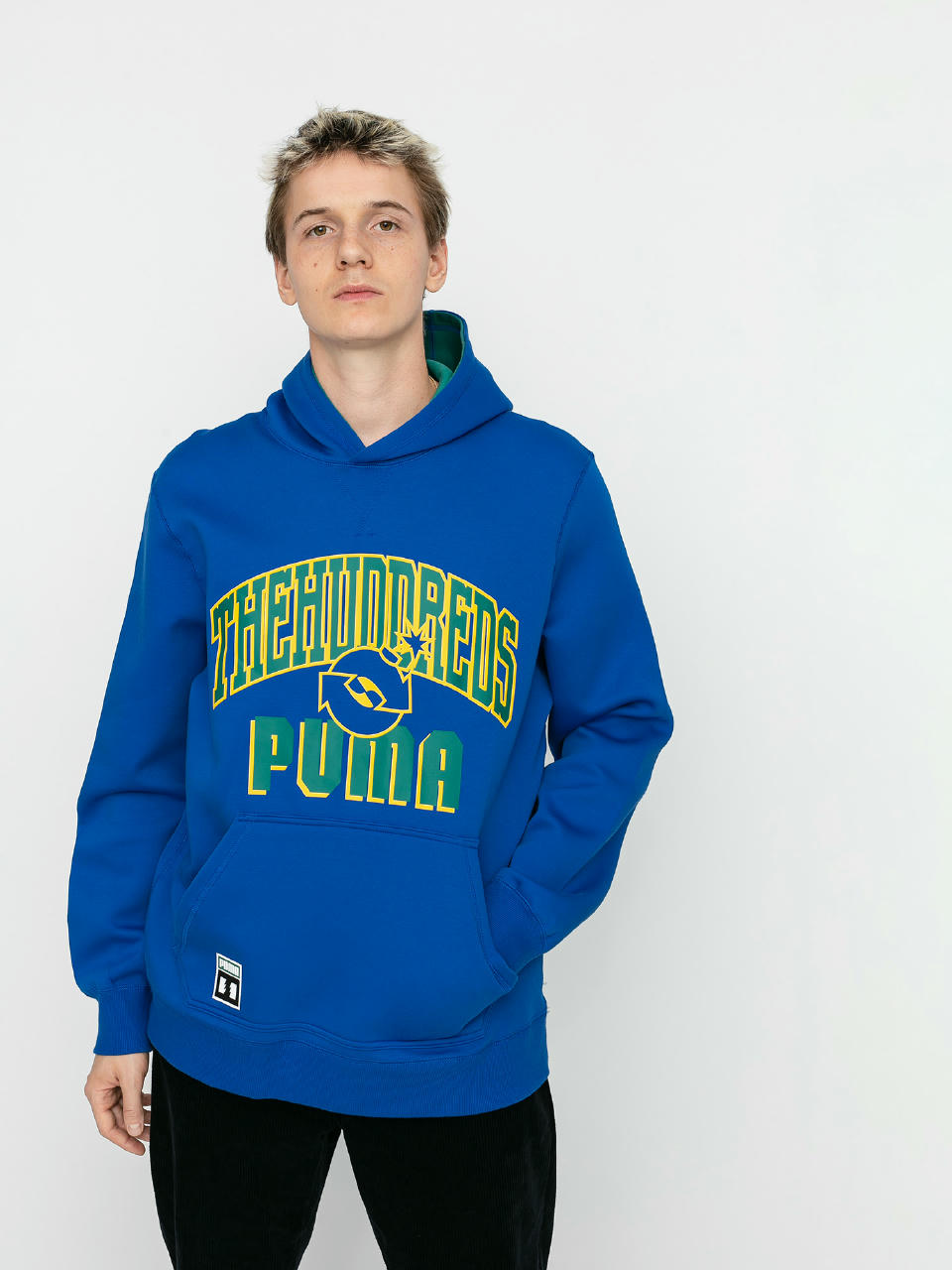 Hanorac cu glugă Puma X The Hundreds Rev HD (olympian blue)