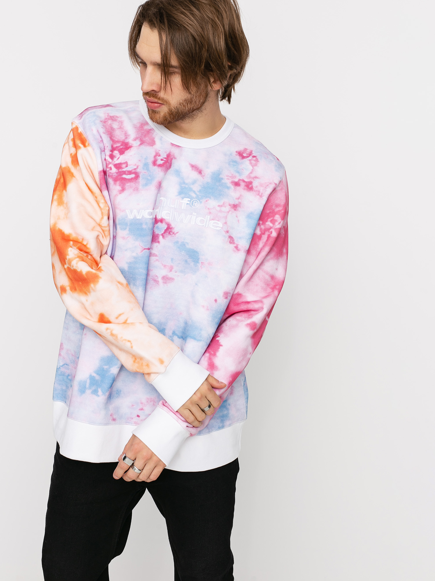 Hanorac HUF Euphoria Crewneck (plastic pink)