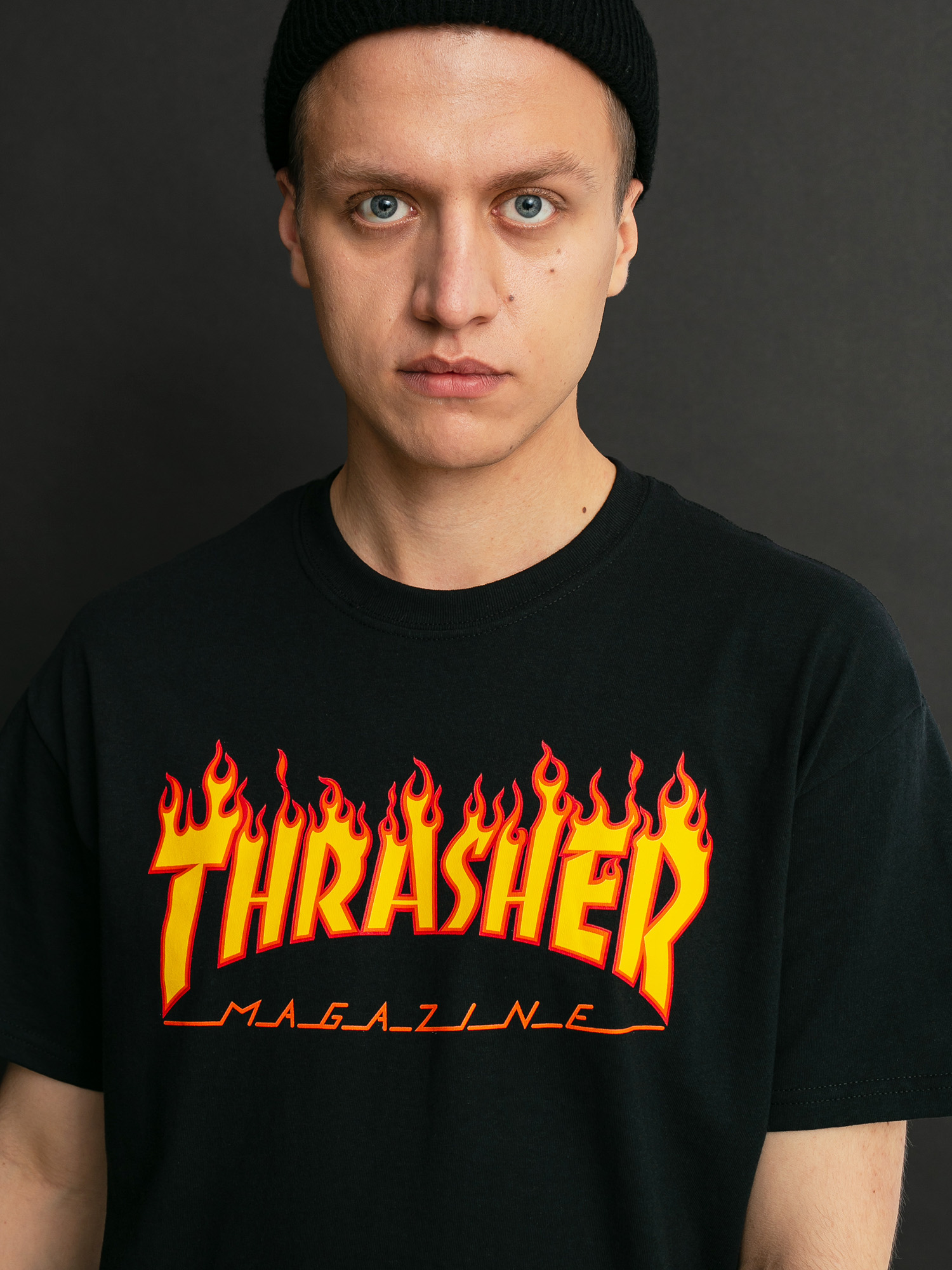 Tricou Thrasher Flame Logo (black)