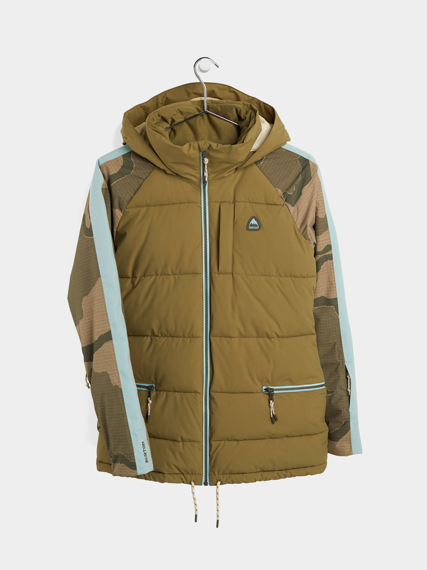 Pentru femei Geacă de snowboard Burton Keelan (martini olive/barren camo/ether blue)