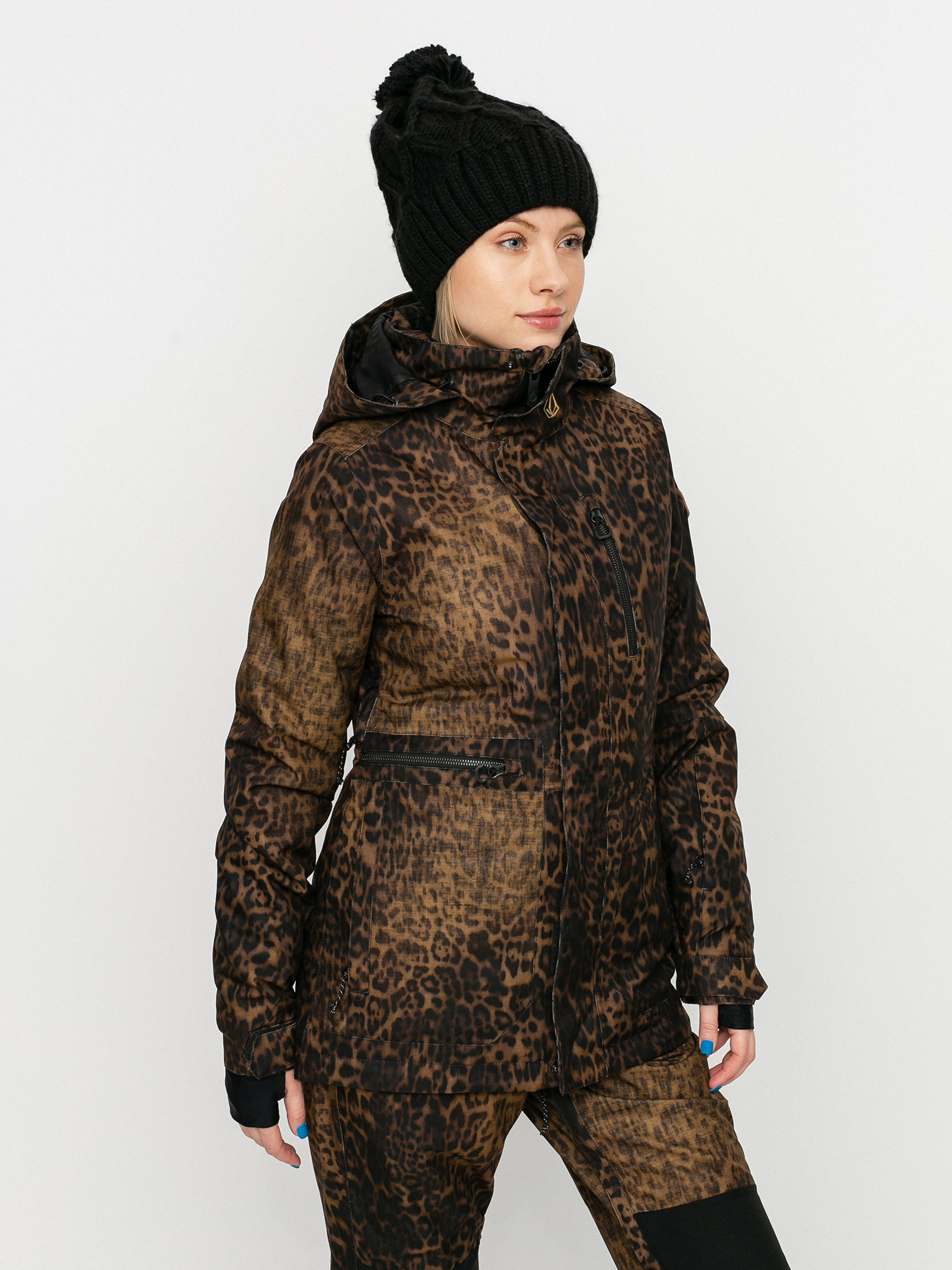 Pentru femei Geacă de snowboard Volcom Shelter 3D Stretch (leopard)
