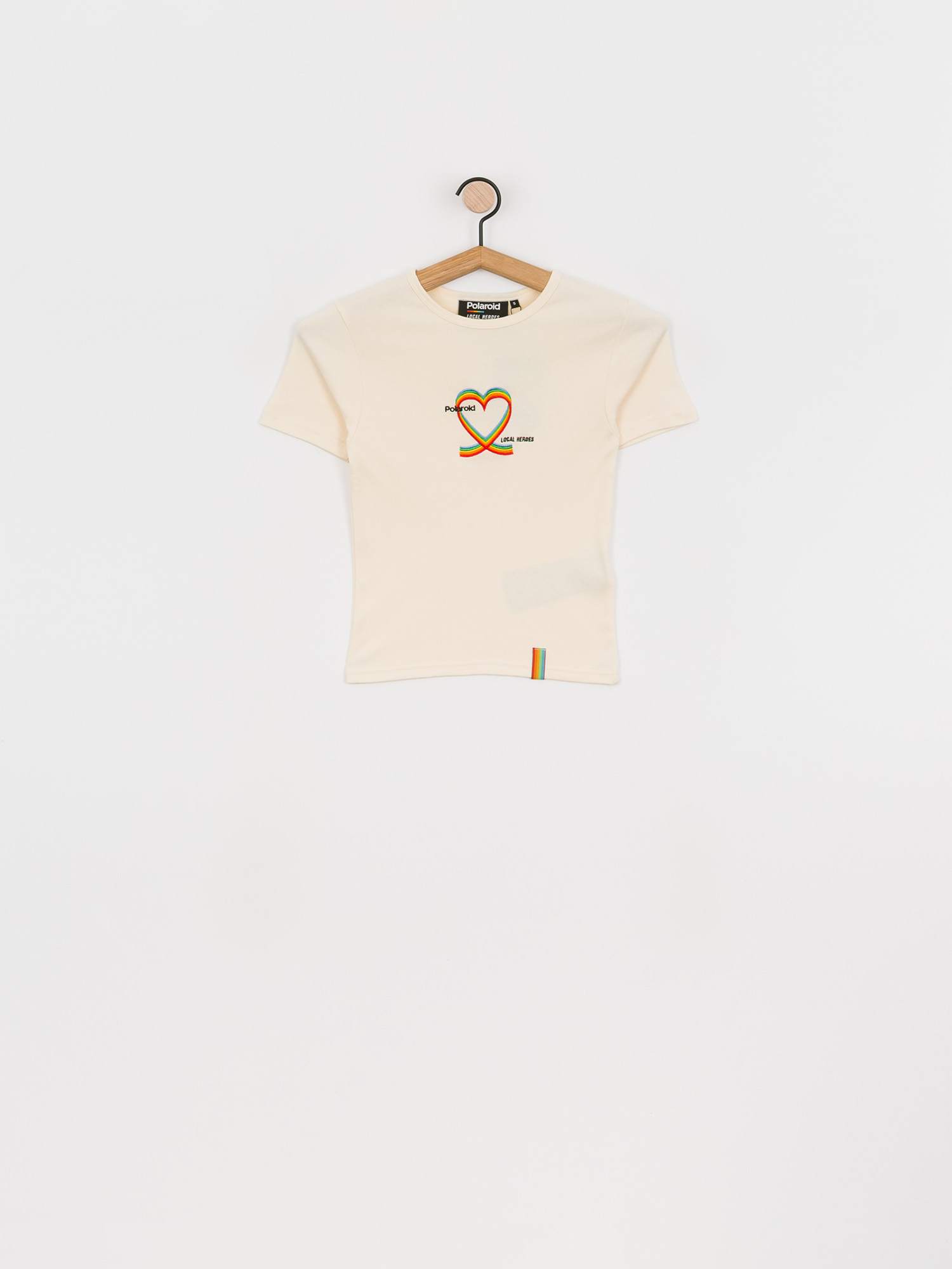 Tricou Local Heroes X Polaroid Ribbon Heart Slim Wmn (cream)