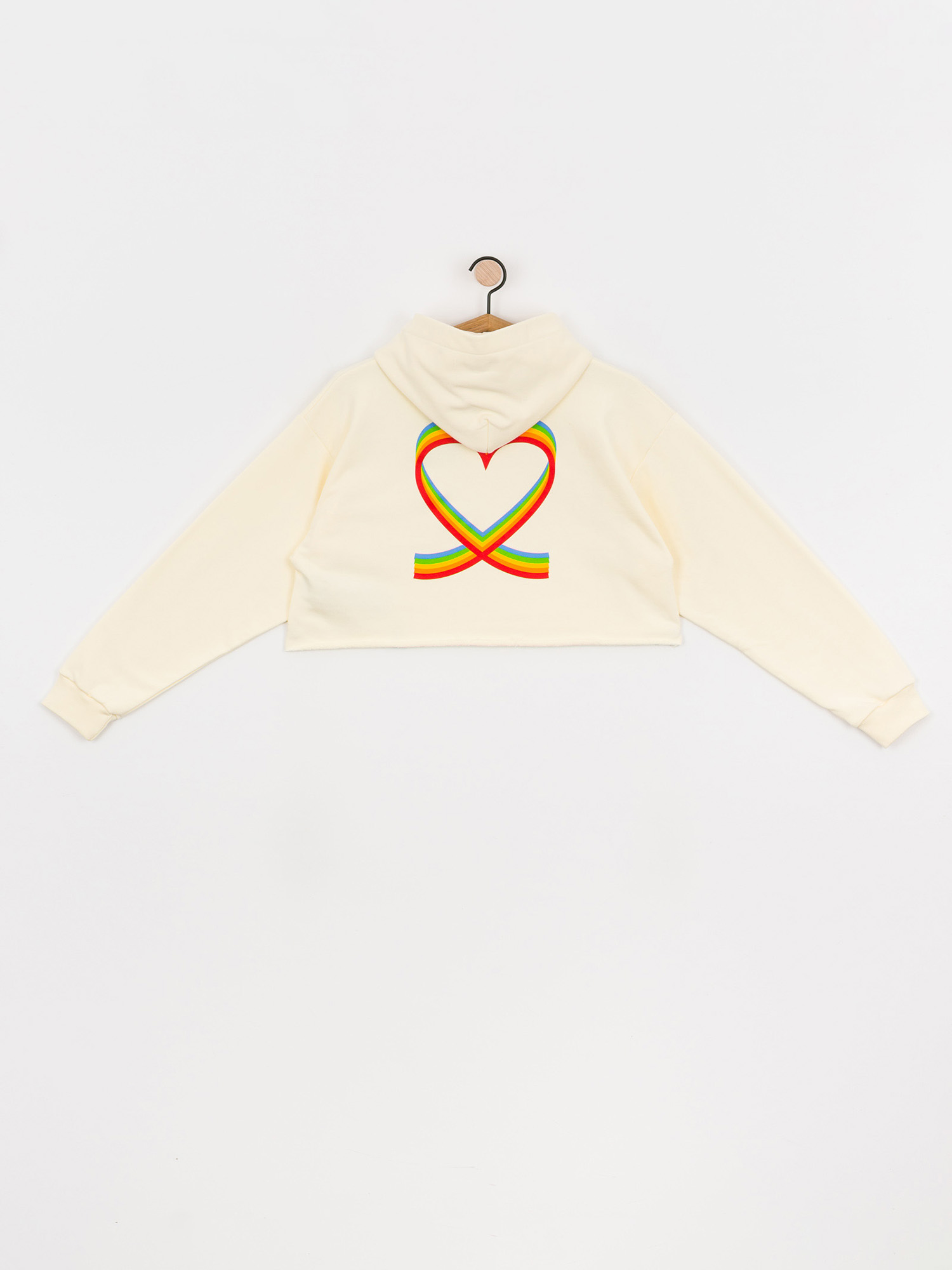 Hanorac cu glugă Local Heroes X Polaroid Ribbon Heart Cropped HD Wmn (cream)