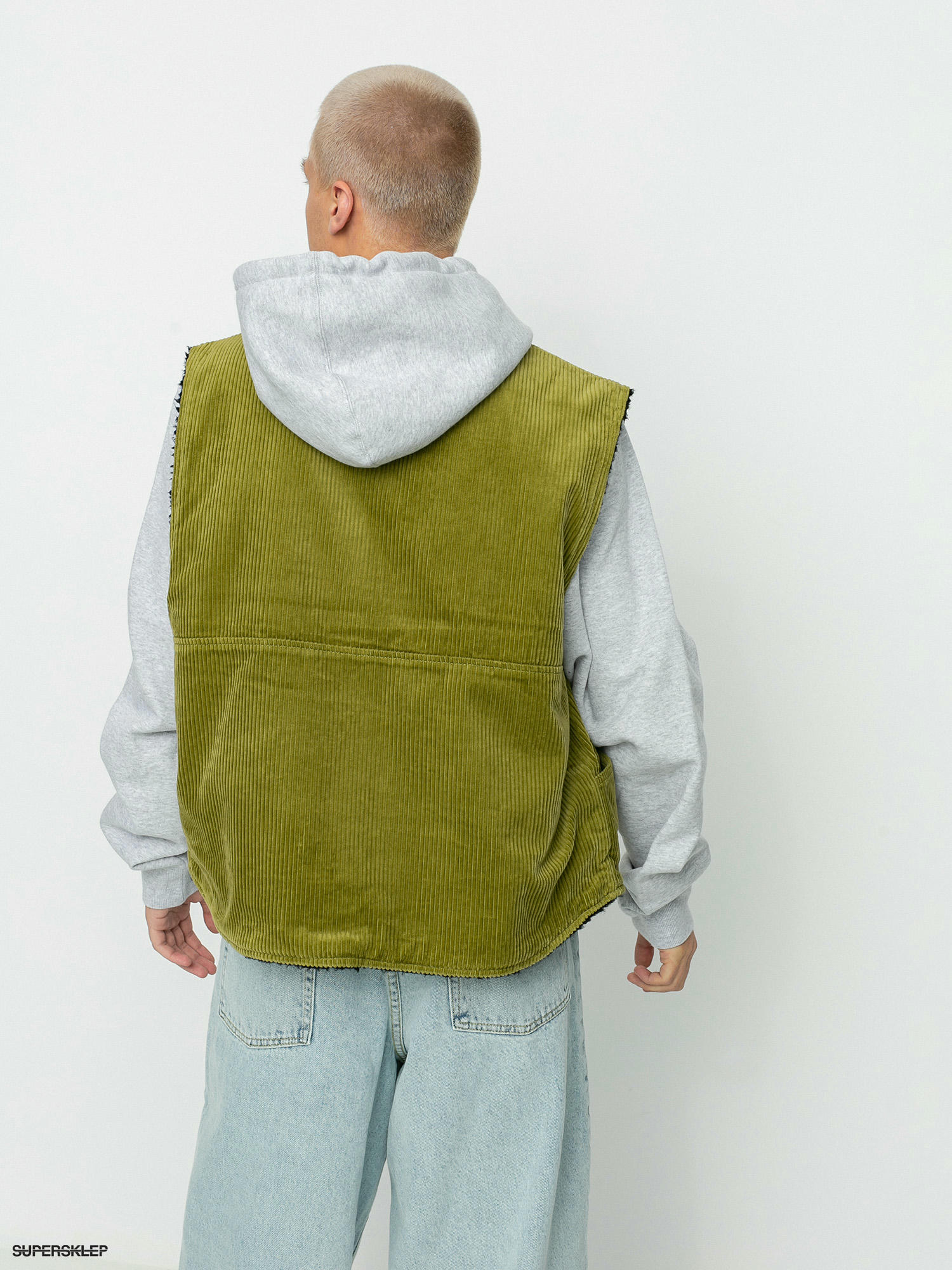 Vestă Stussy Wide Wale Reversible (green)