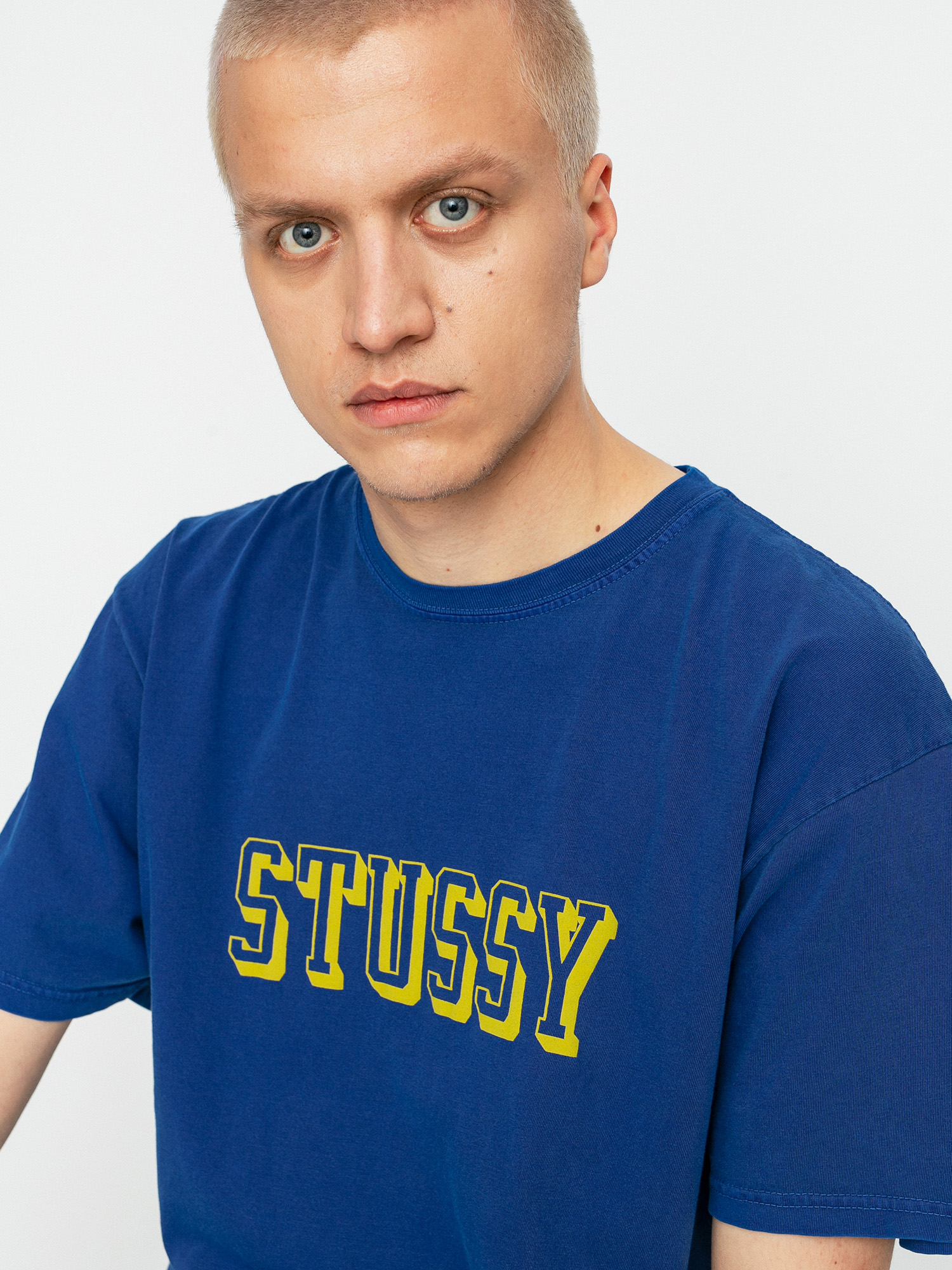 Stussy Tricou 3D Collegiate Pig. Dyed (dark blue)