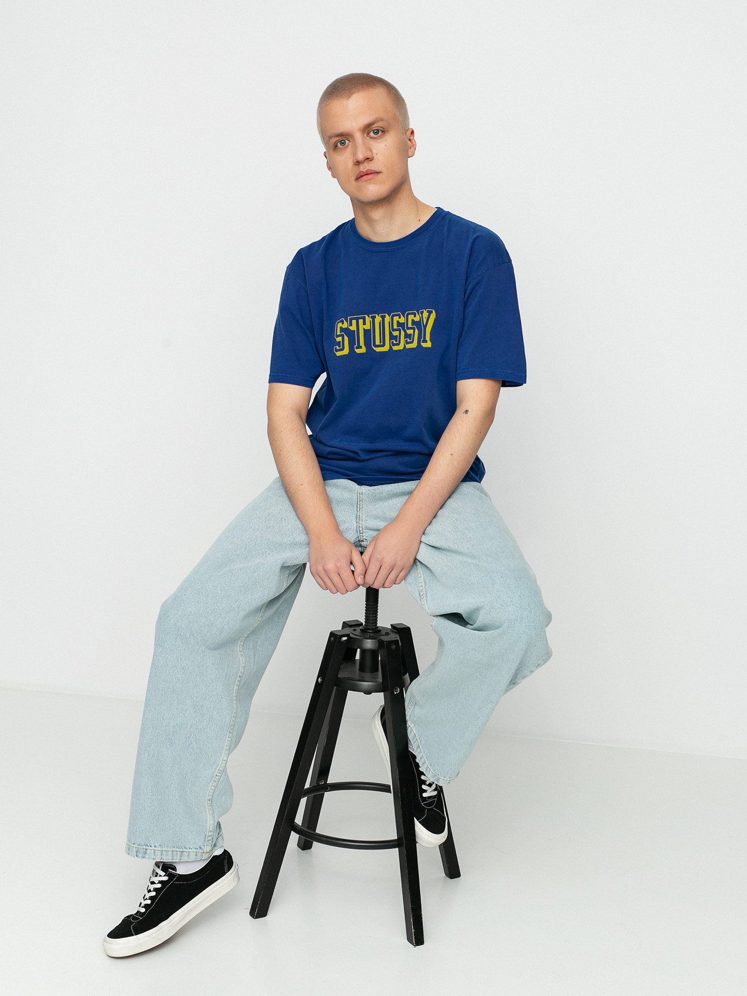 Stussy Tricou 3D Collegiate Pig. Dyed (dark blue)