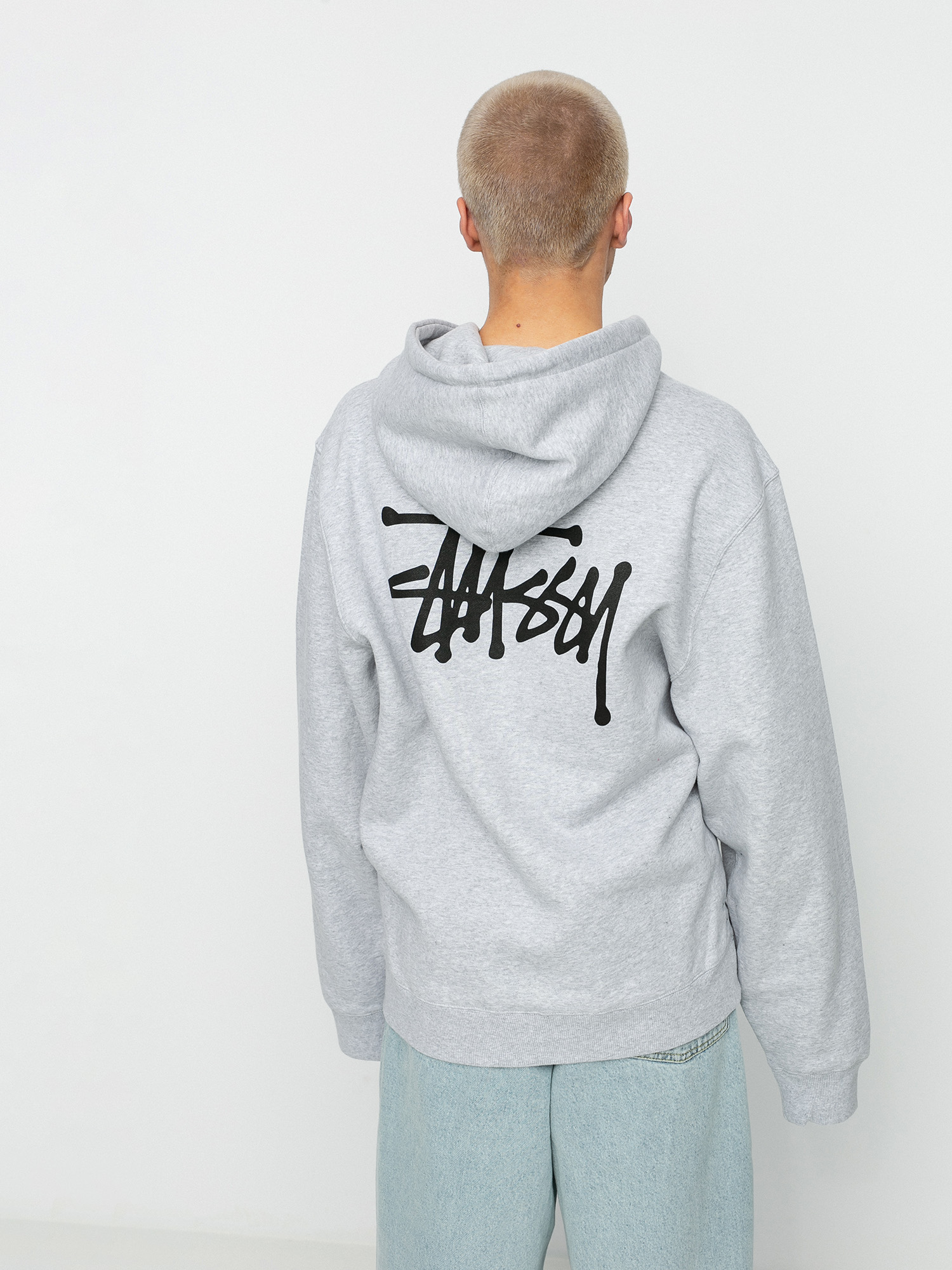 Stussy Hanorac cu glugă Basic HD (ash heather)