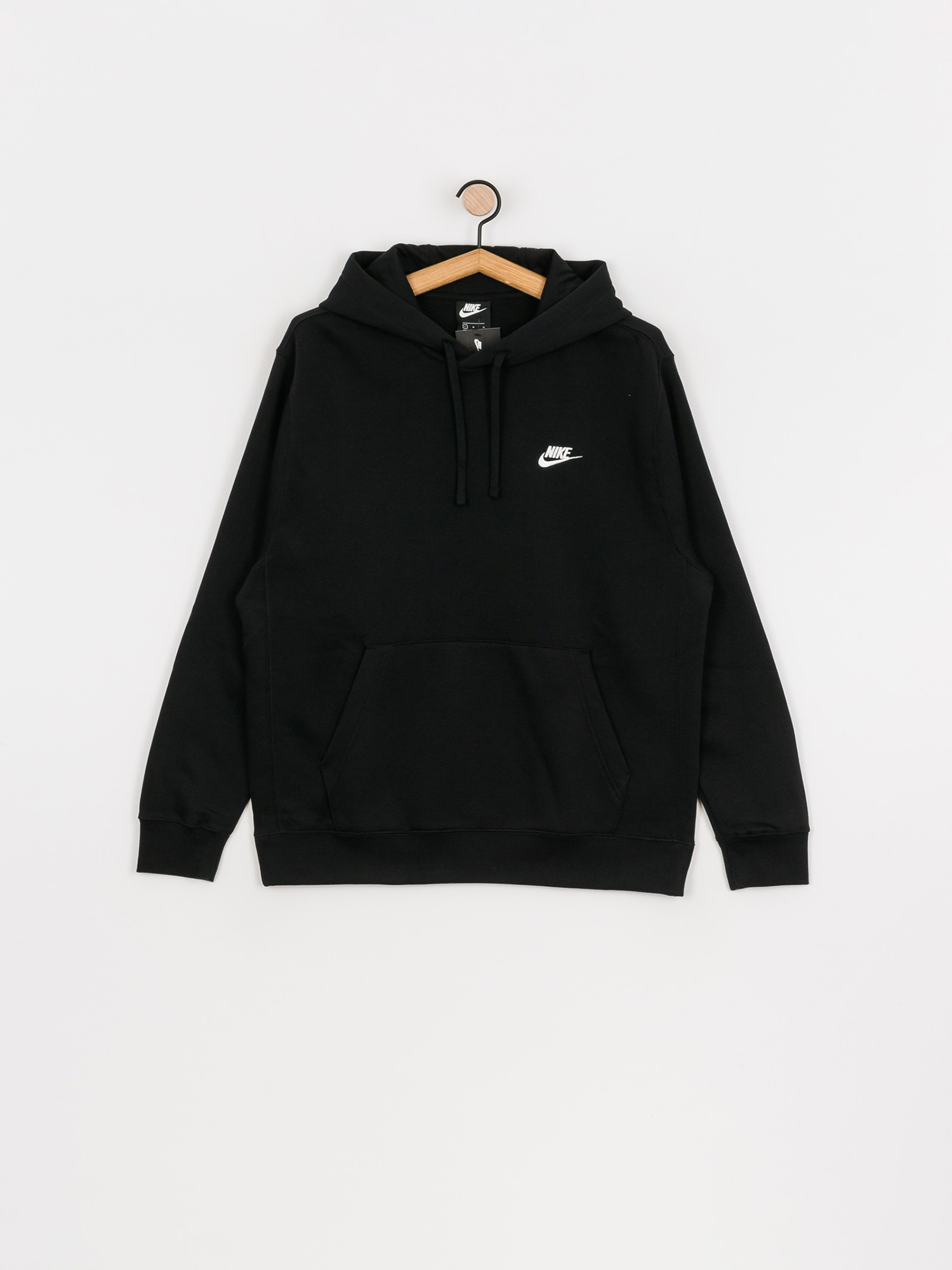 Nike Hanorac cu glugă Club Hoodie Po Bb HD (black/black/white)