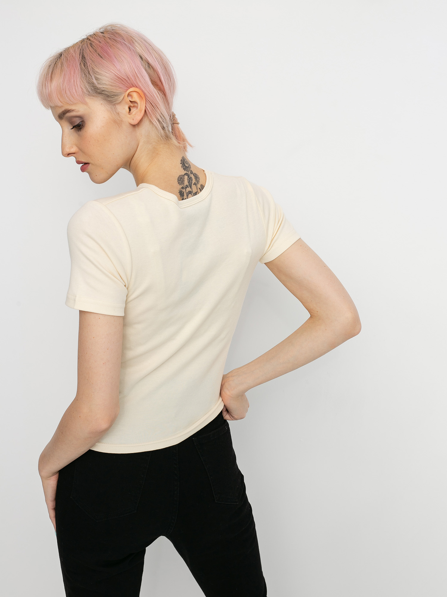 Tricou Local Heroes X Polaroid Ribbon Heart Slim Wmn (cream)