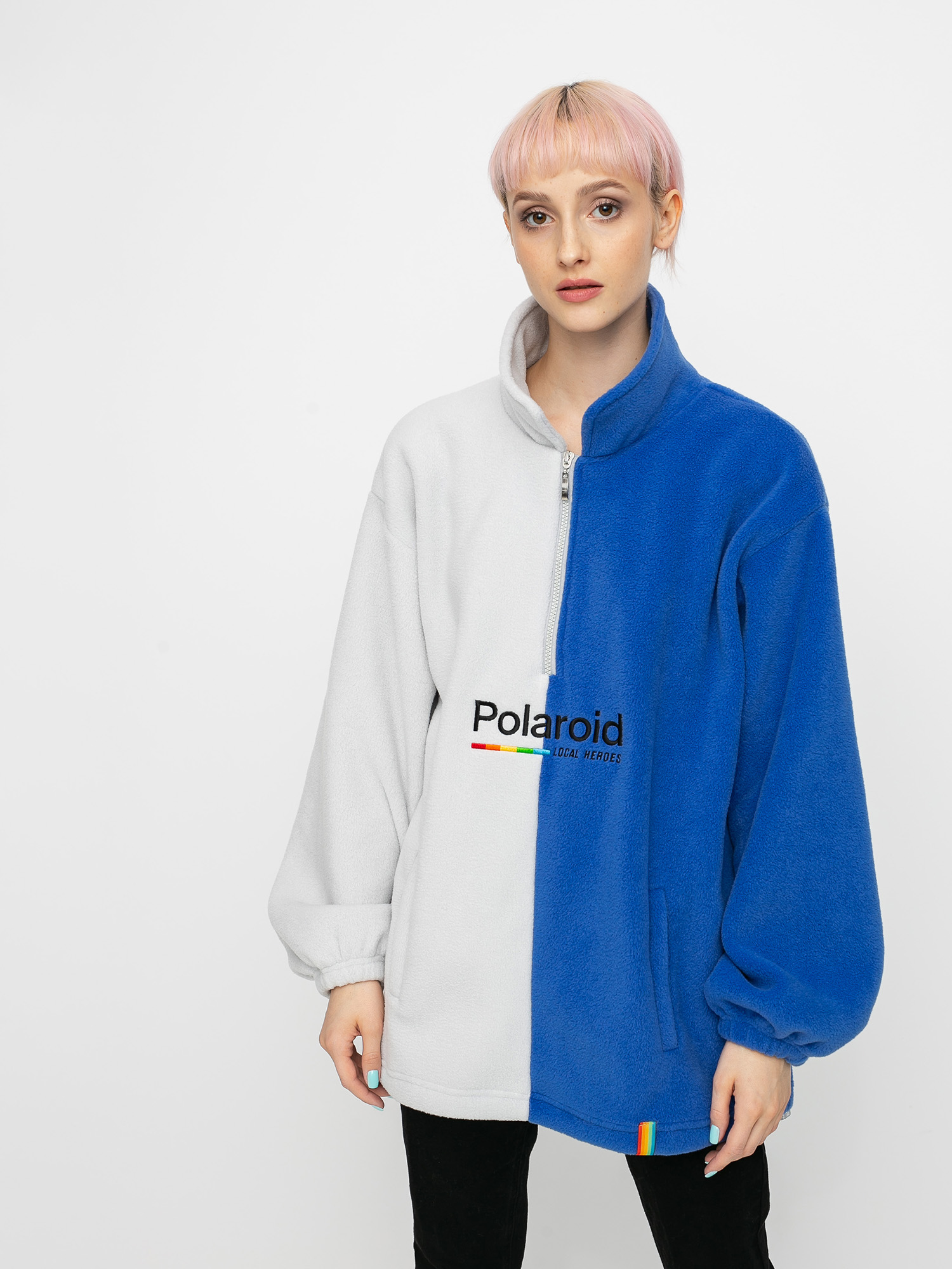 Pentru femei Local Heroes Hanorac din fleece X oid Ideal Fleece Zip Up (grey/blue)