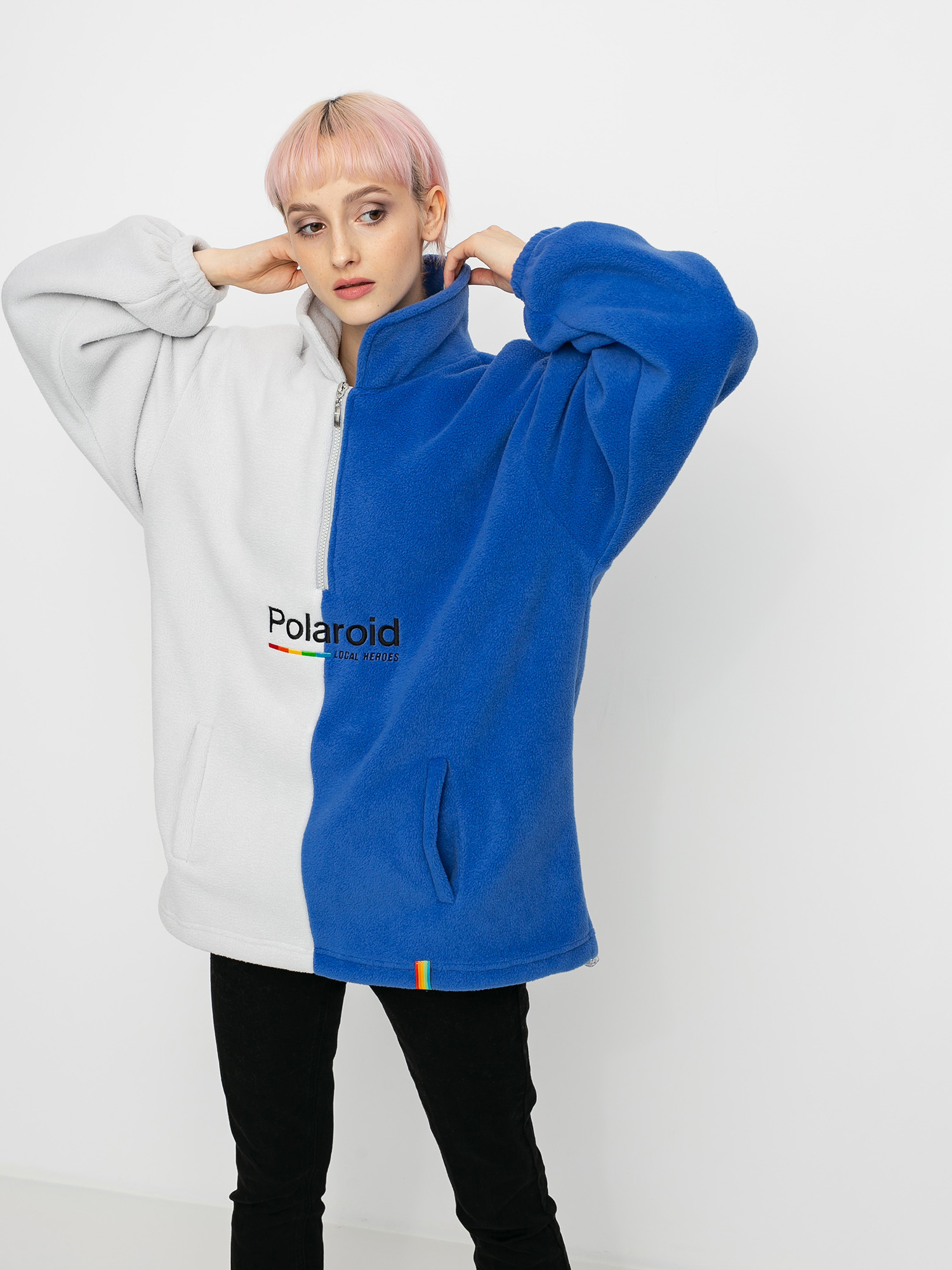Pentru femei Local Heroes Hanorac din fleece X oid Ideal Fleece Zip Up (grey/blue)