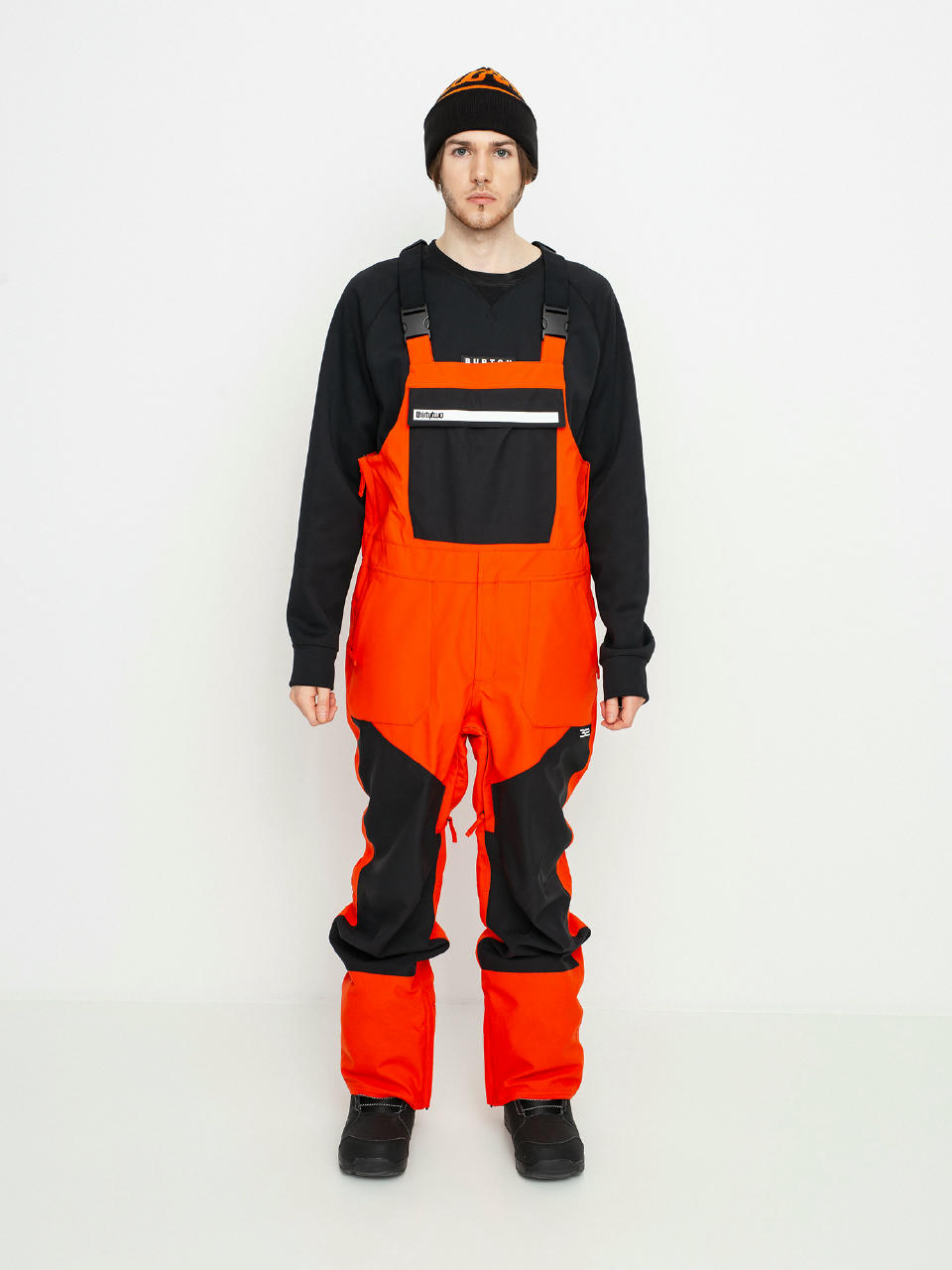 Pentru bărbați Pantaloni pentru snowboard ThirtyTwo Basement Bib (orange)