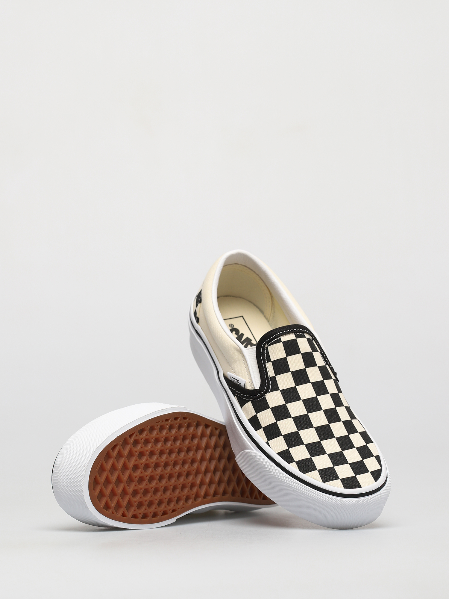 Pantofi Vans Classic Slip On Platform (blk whtchckerboard/wht)