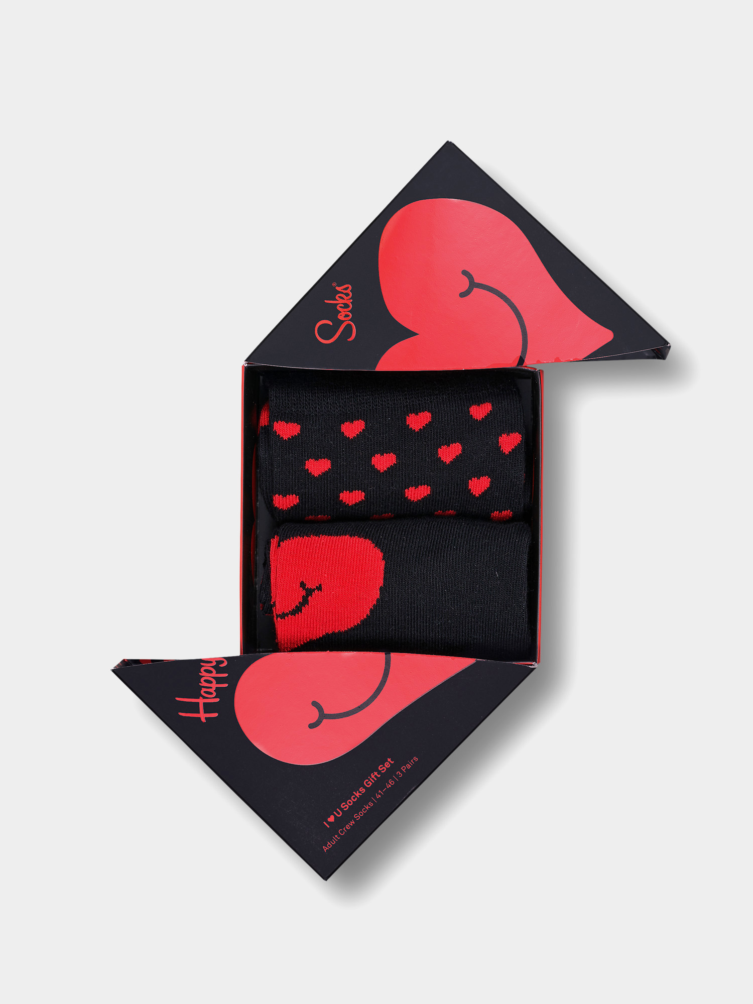 Happy Socks Șosete Valentine 2Pk (black/red)