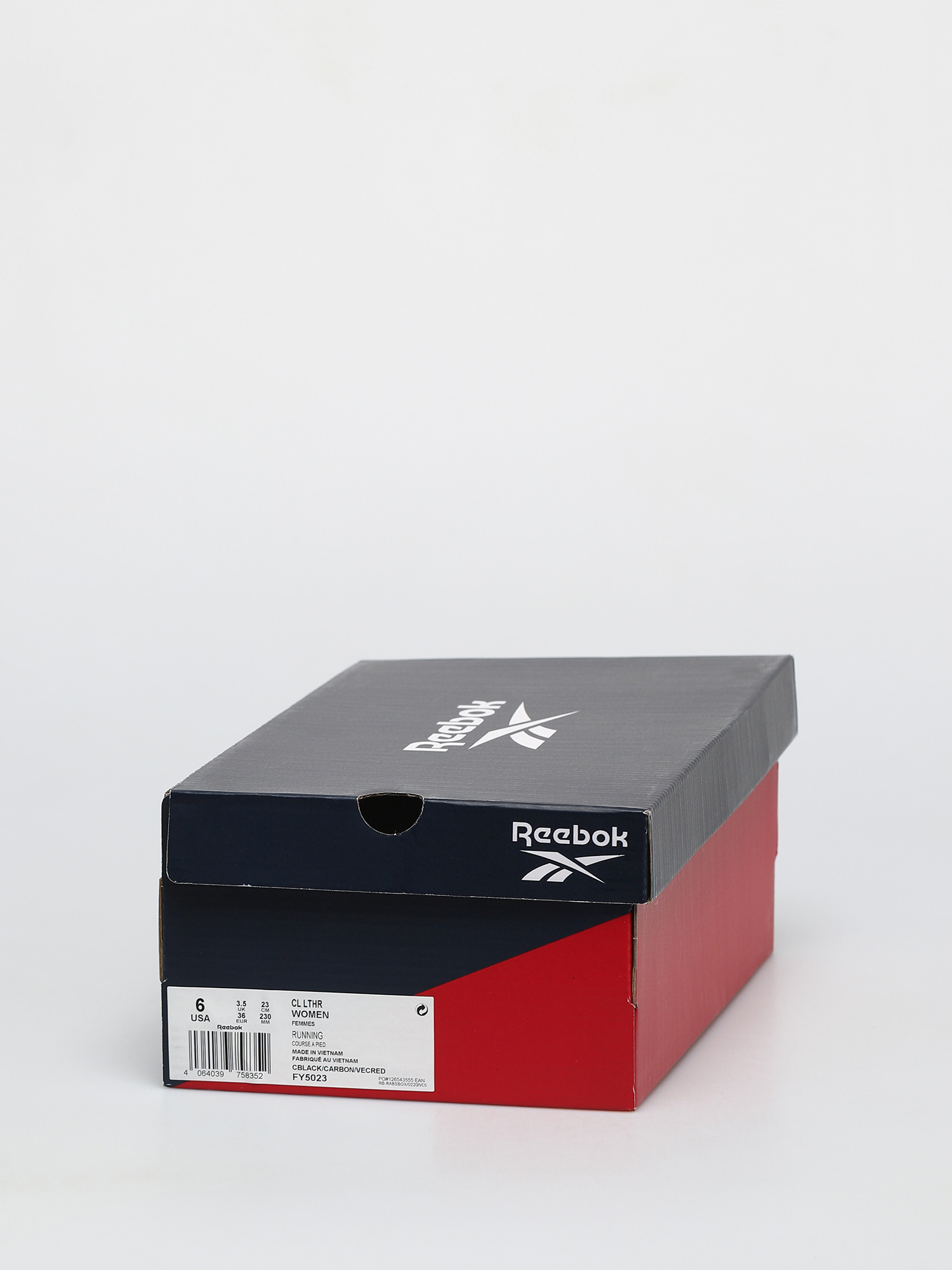 Pantofi Reebok Cl Lthr Wmn (cblack/carbon/vecred)