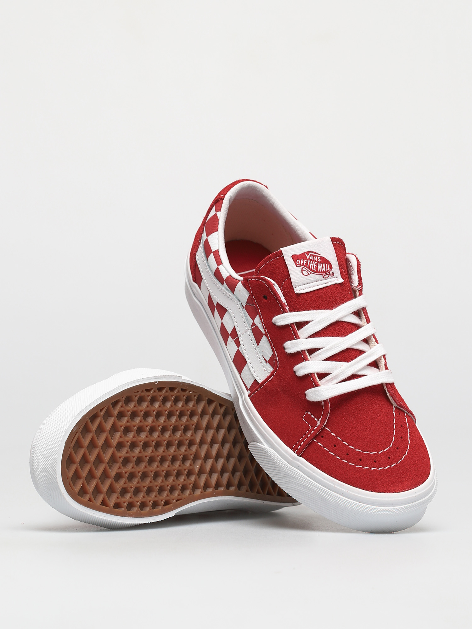 Pantofi Vans Sk8 Low (canvas/suede racing red/checkerboard)