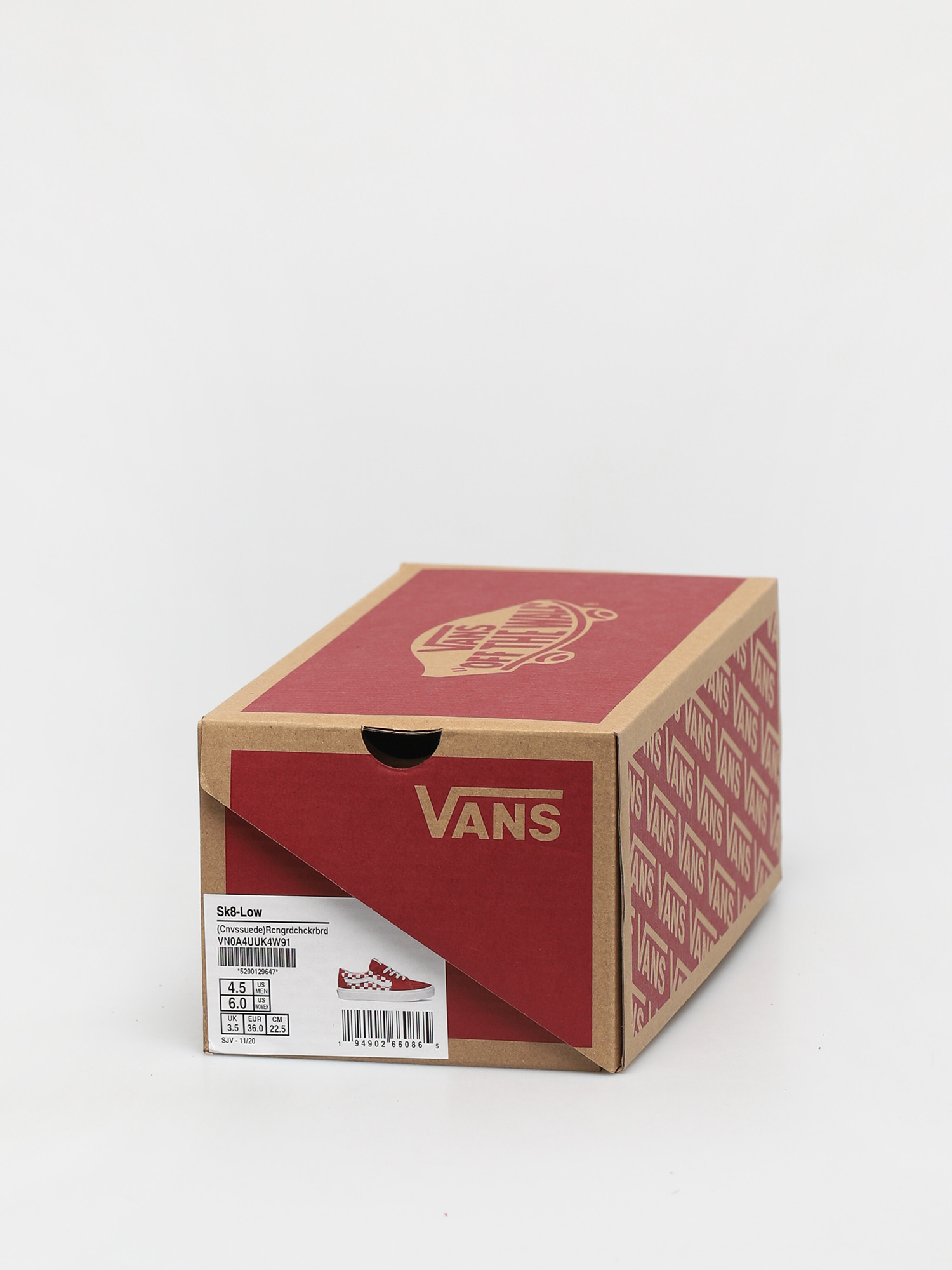 Pantofi Vans Sk8 Low (canvas/suede racing red/checkerboard)