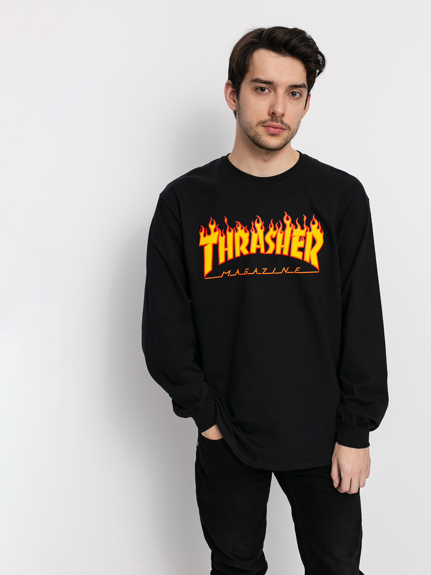 Tricou Thrasher Flame Logo (black)