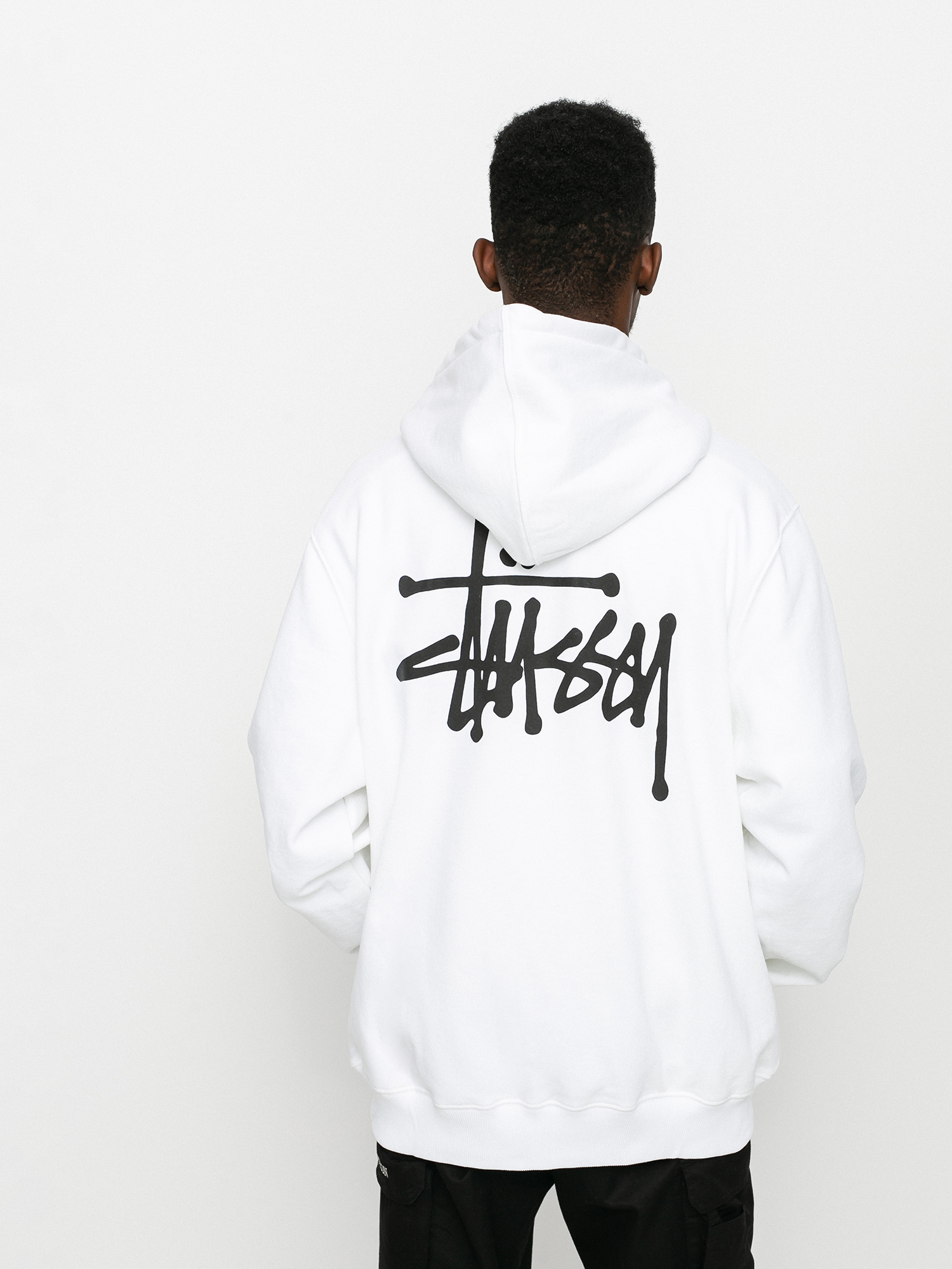 Stussy Hanorac cu glugă Basic HD (white)