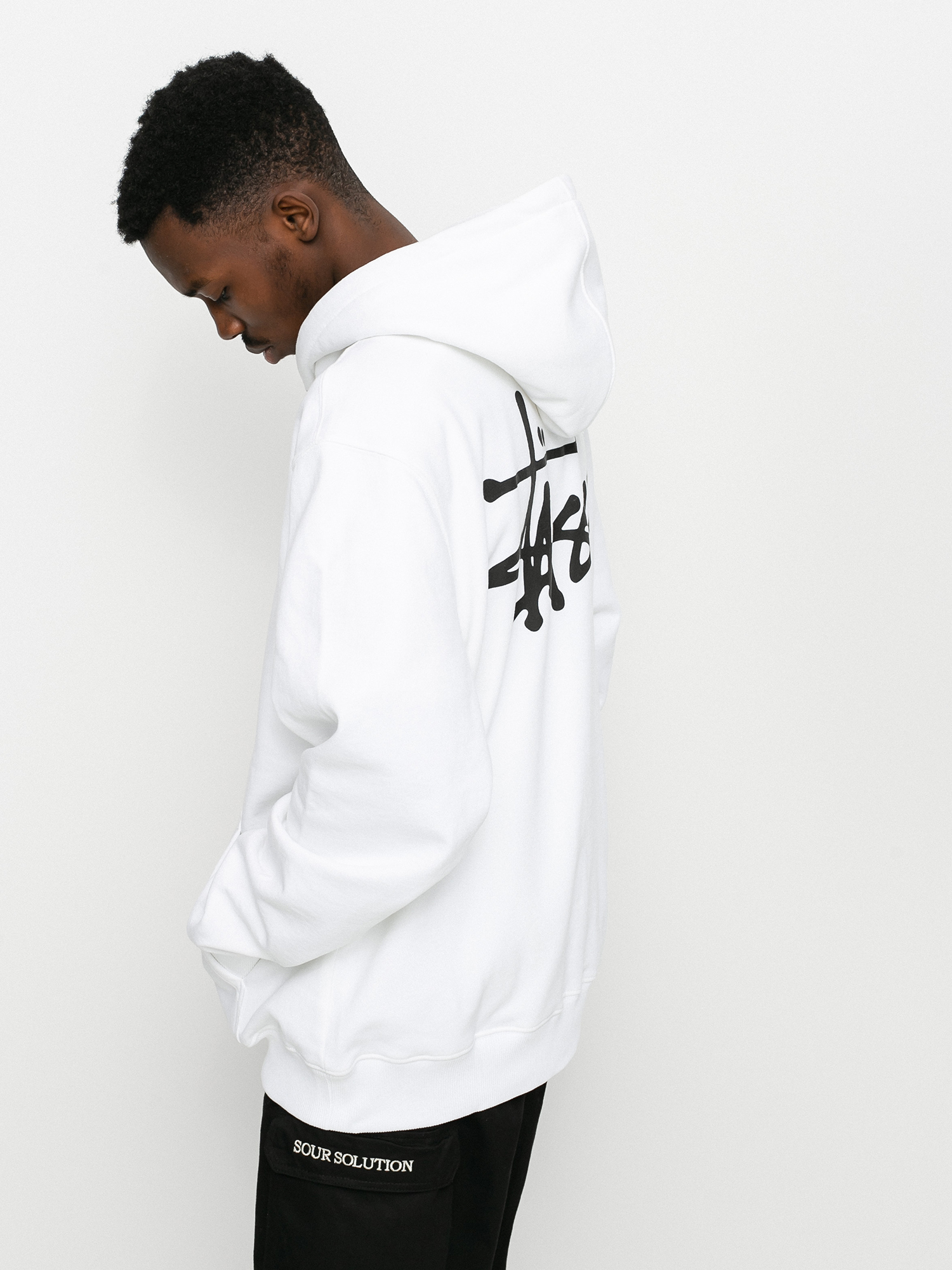 Stussy Hanorac cu glugă Basic HD (white)