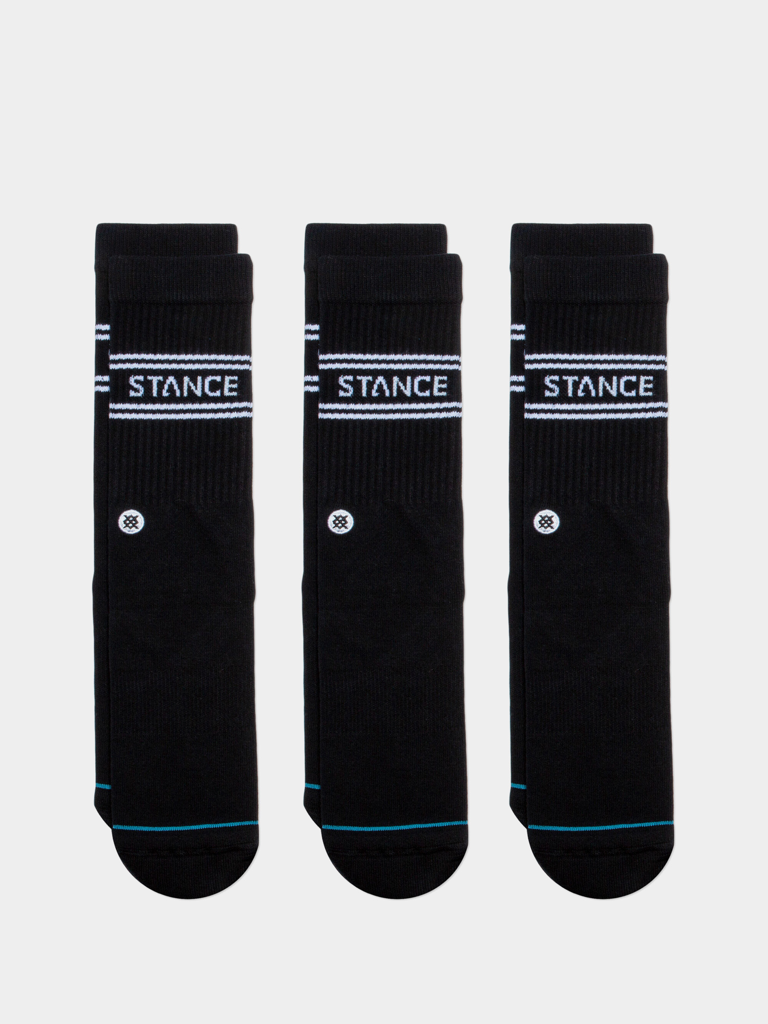 u0218osete Stance Basic 3 Pack Crew (black)