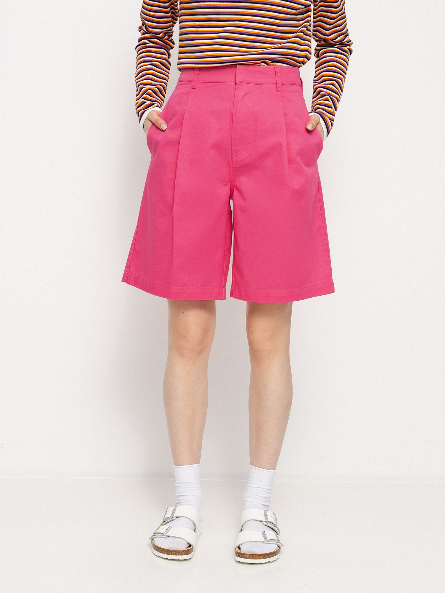 Șort Stussy Lee Baggy Wmn (hot pink)