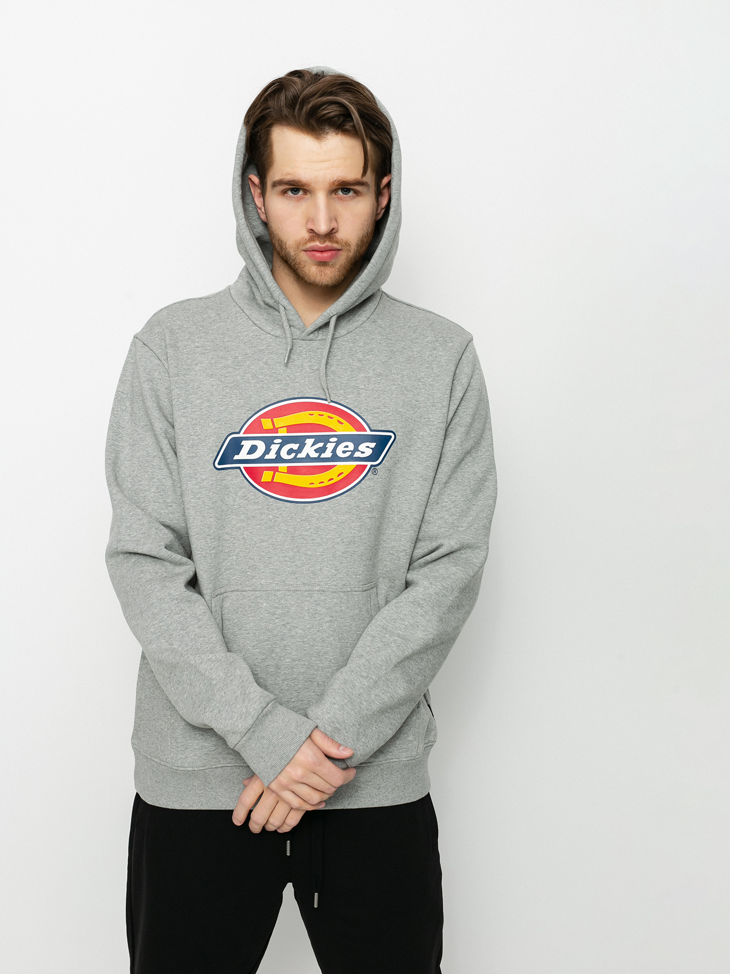 Hanorac cu glugă Dickies Icon Logo HD (grey melange)