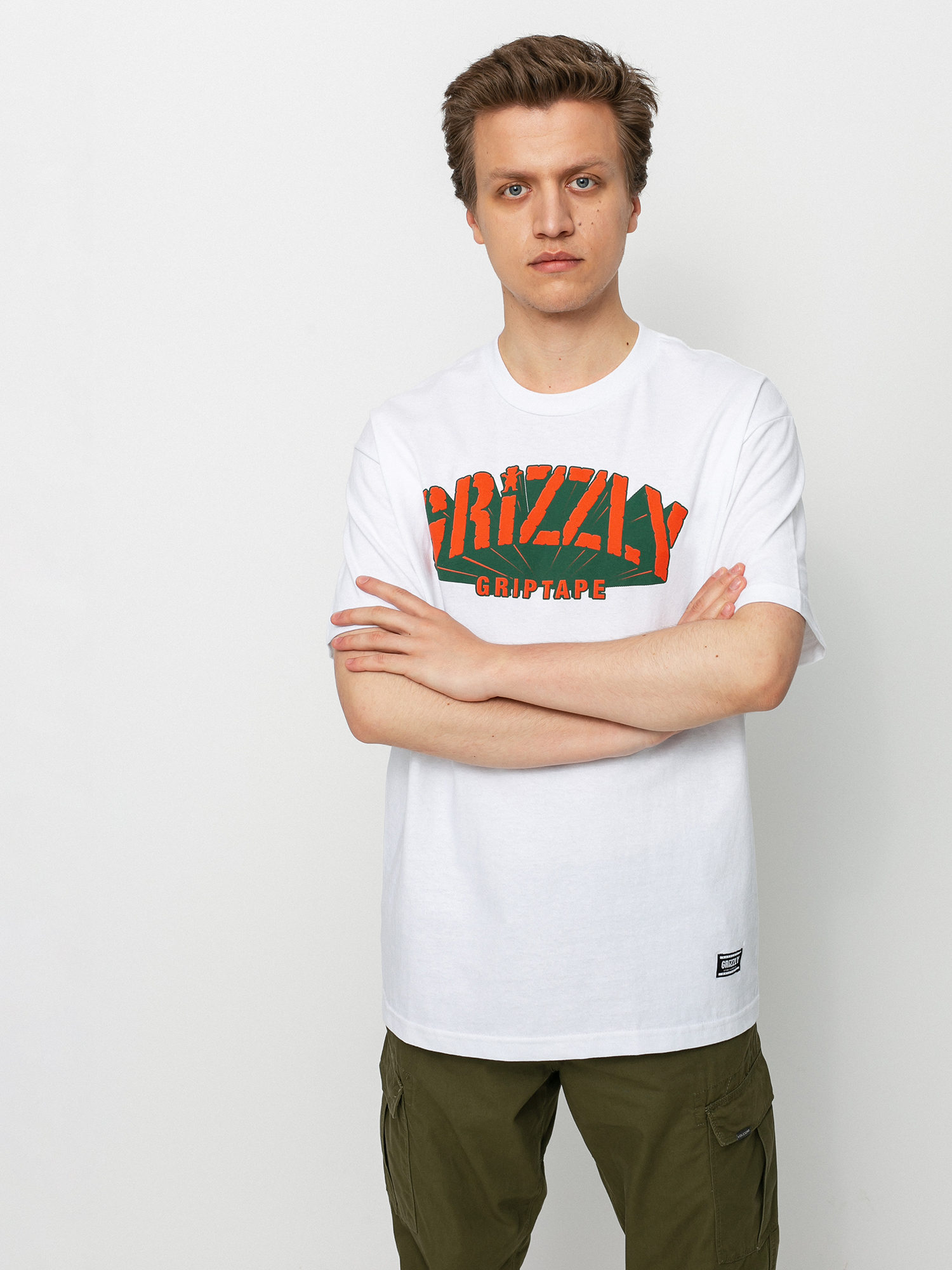 Tricou Grizzly Griptape Universidad (white)