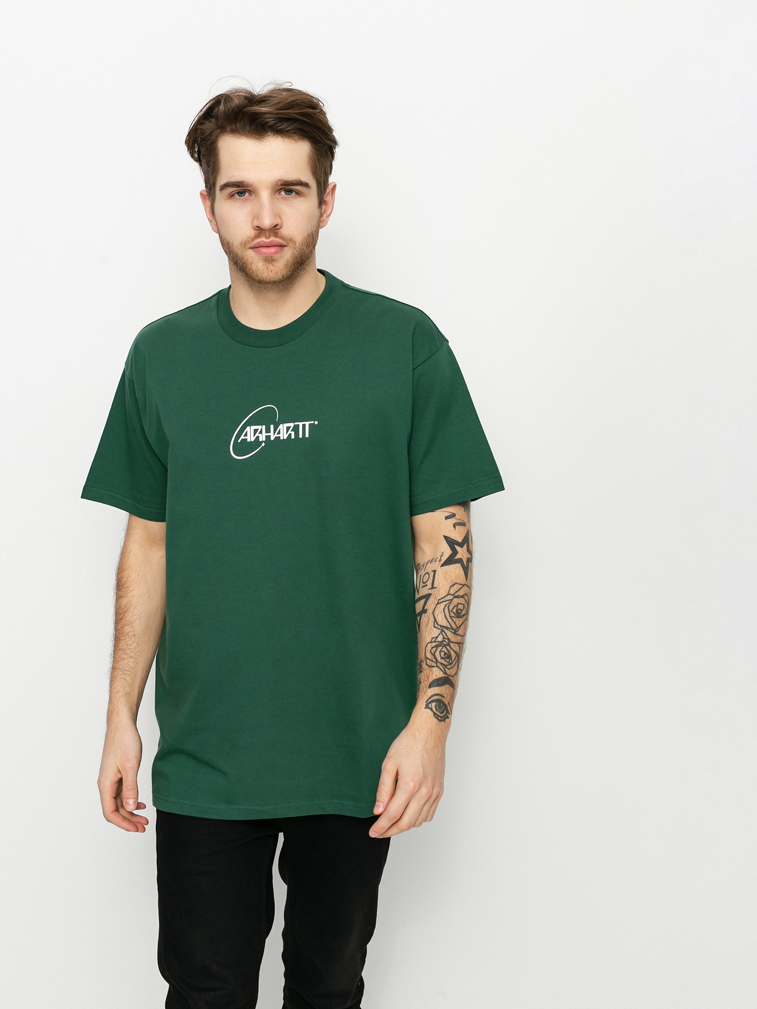 Tricou Carhartt WIP Orbit (treehouse/white)
