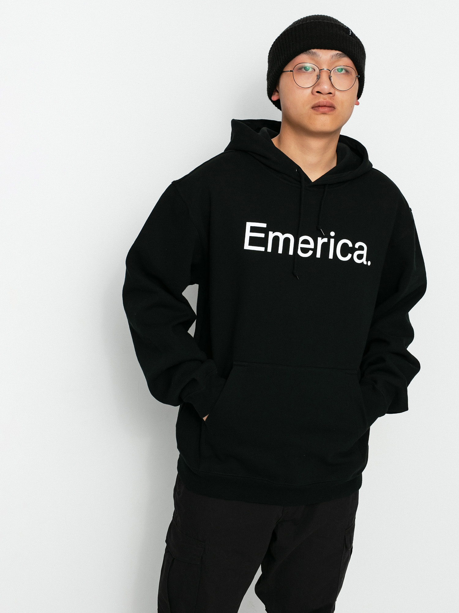 Hanorac cu glugă Emerica Pure Logo HD (black)
