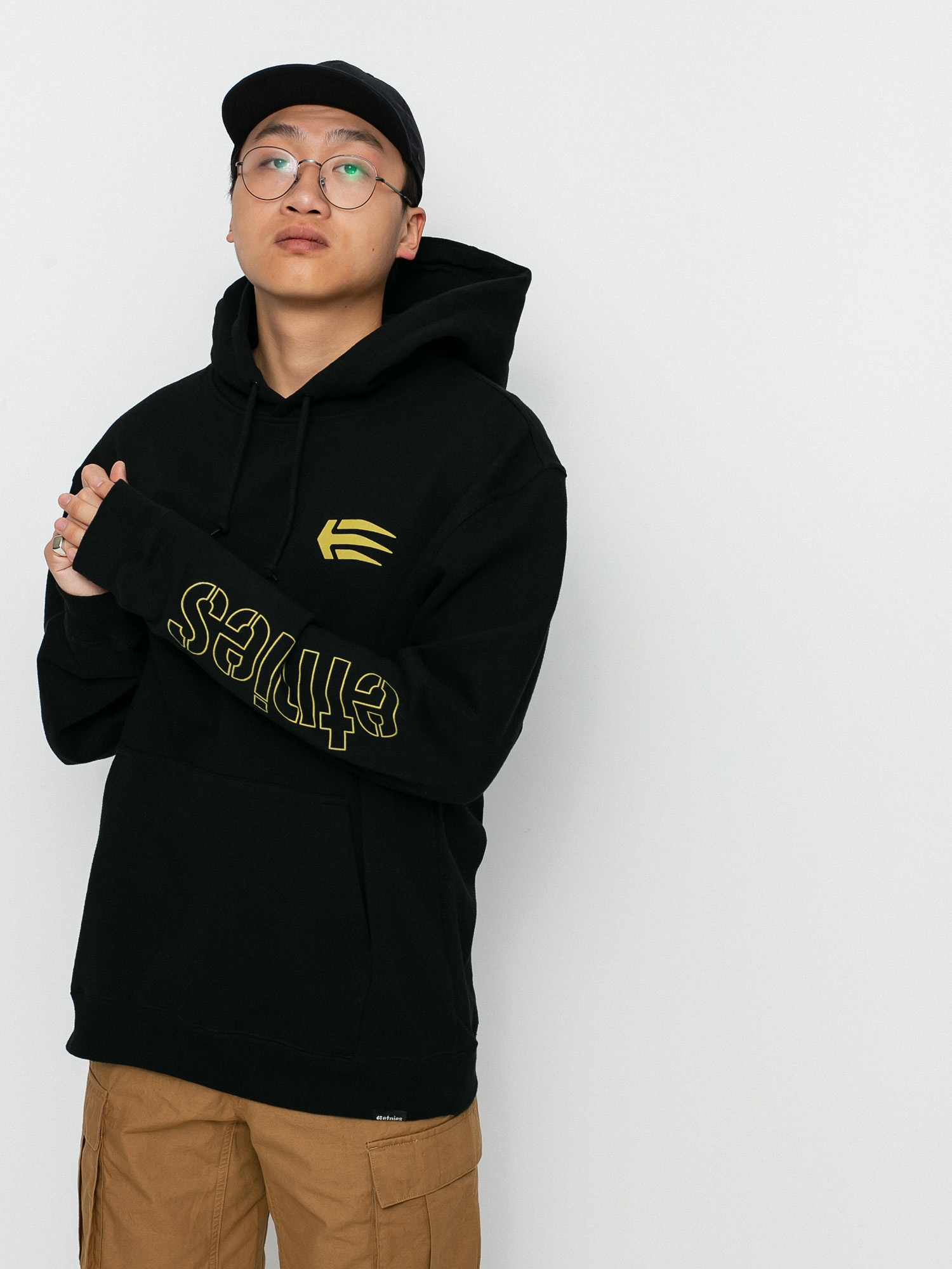 Hanorac cu glugă Etnies Joslin HD (black/gold)