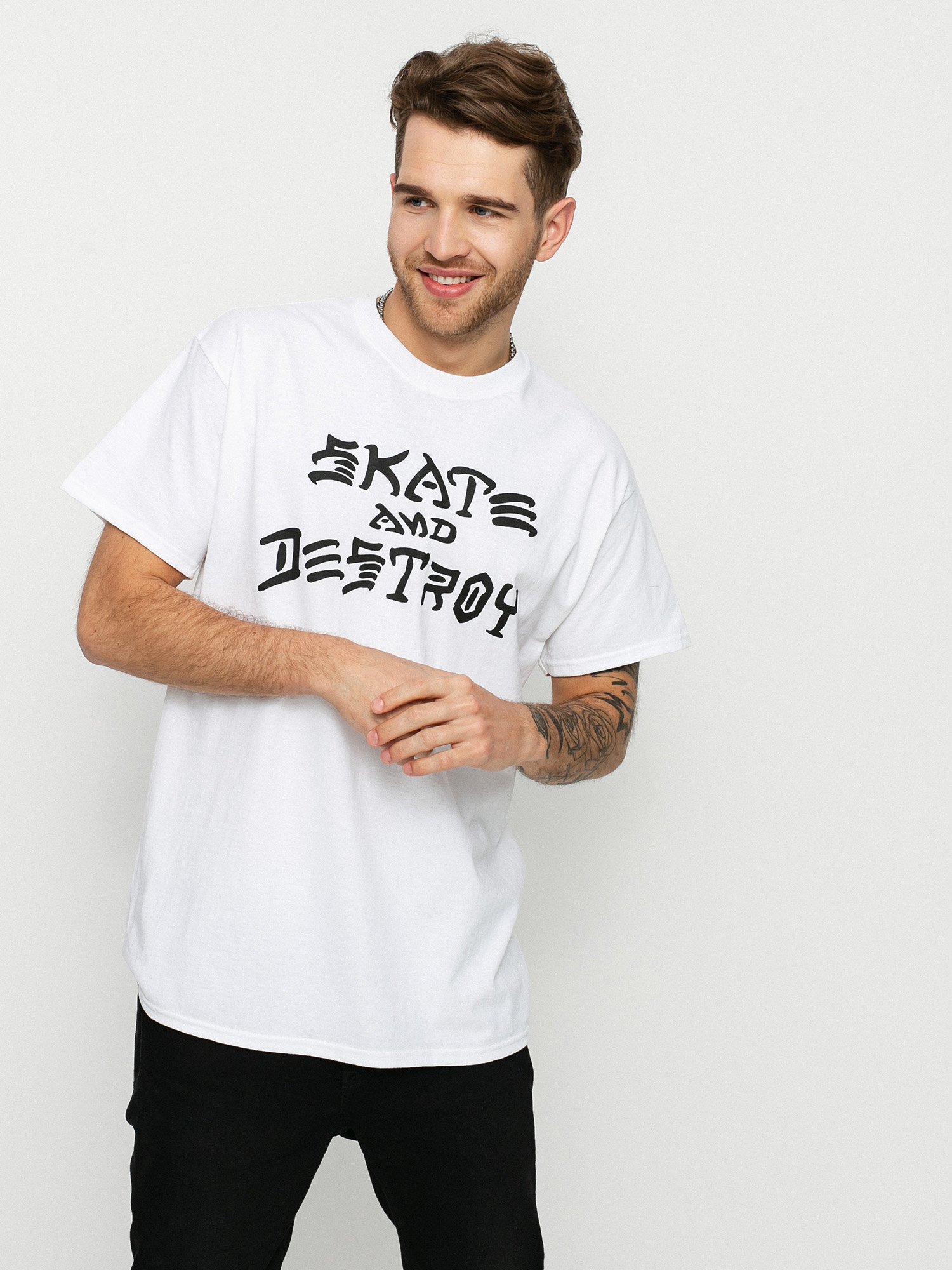 Tricou Thrasher Skate And Destroy (white)