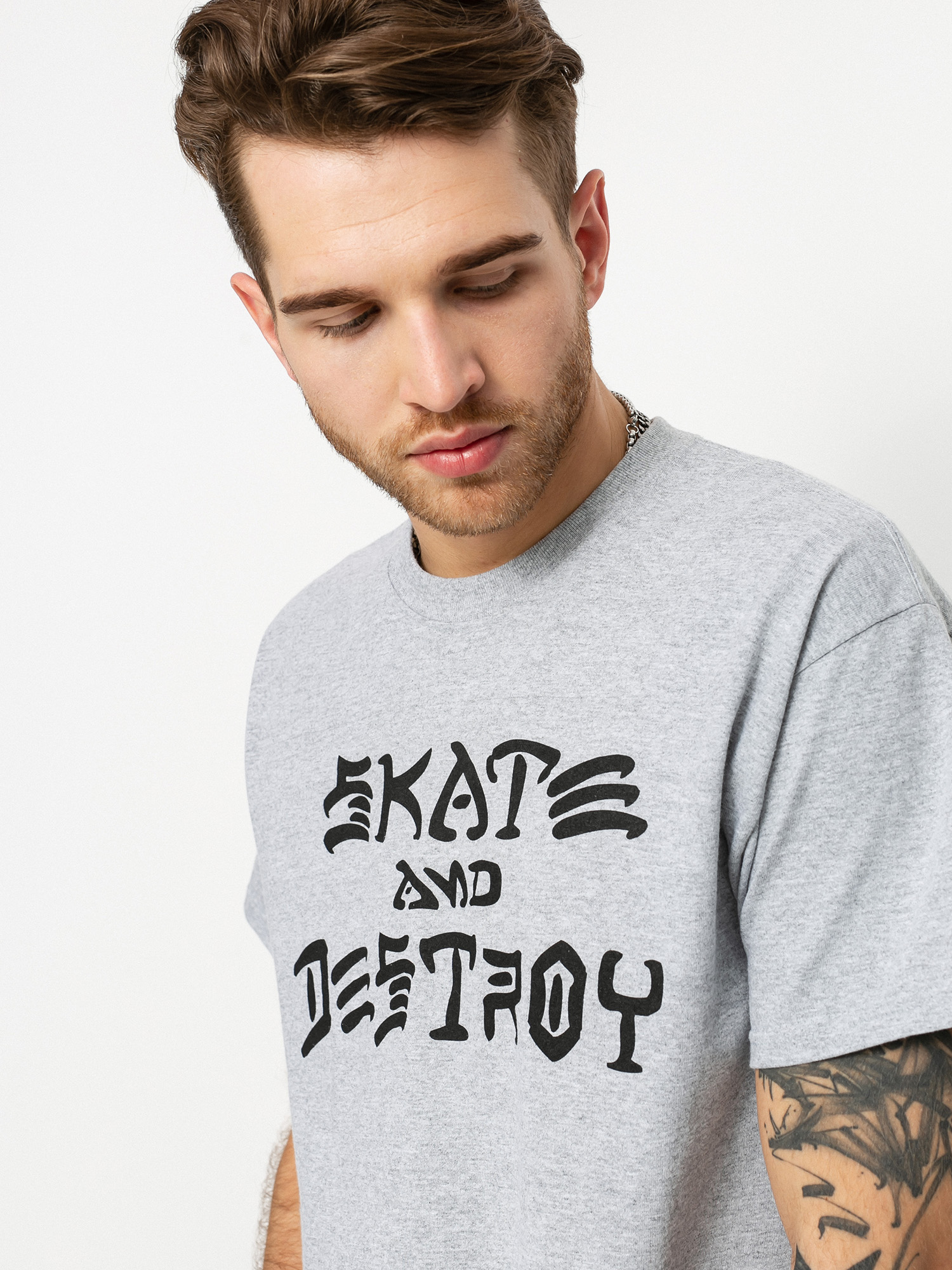 Tricou Thrasher Skate And Destroy (grey)