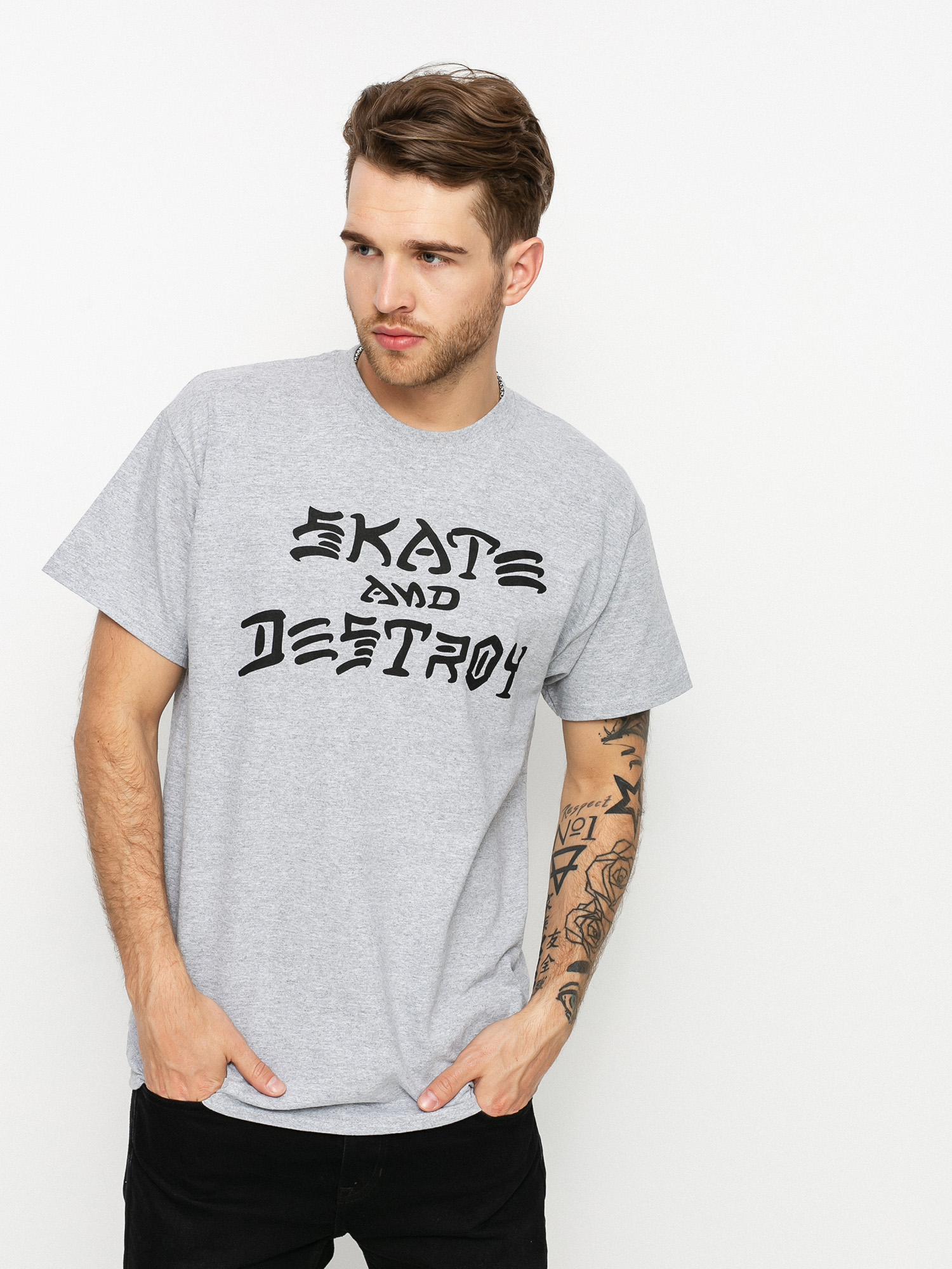 Tricou Thrasher Skate And Destroy (grey)