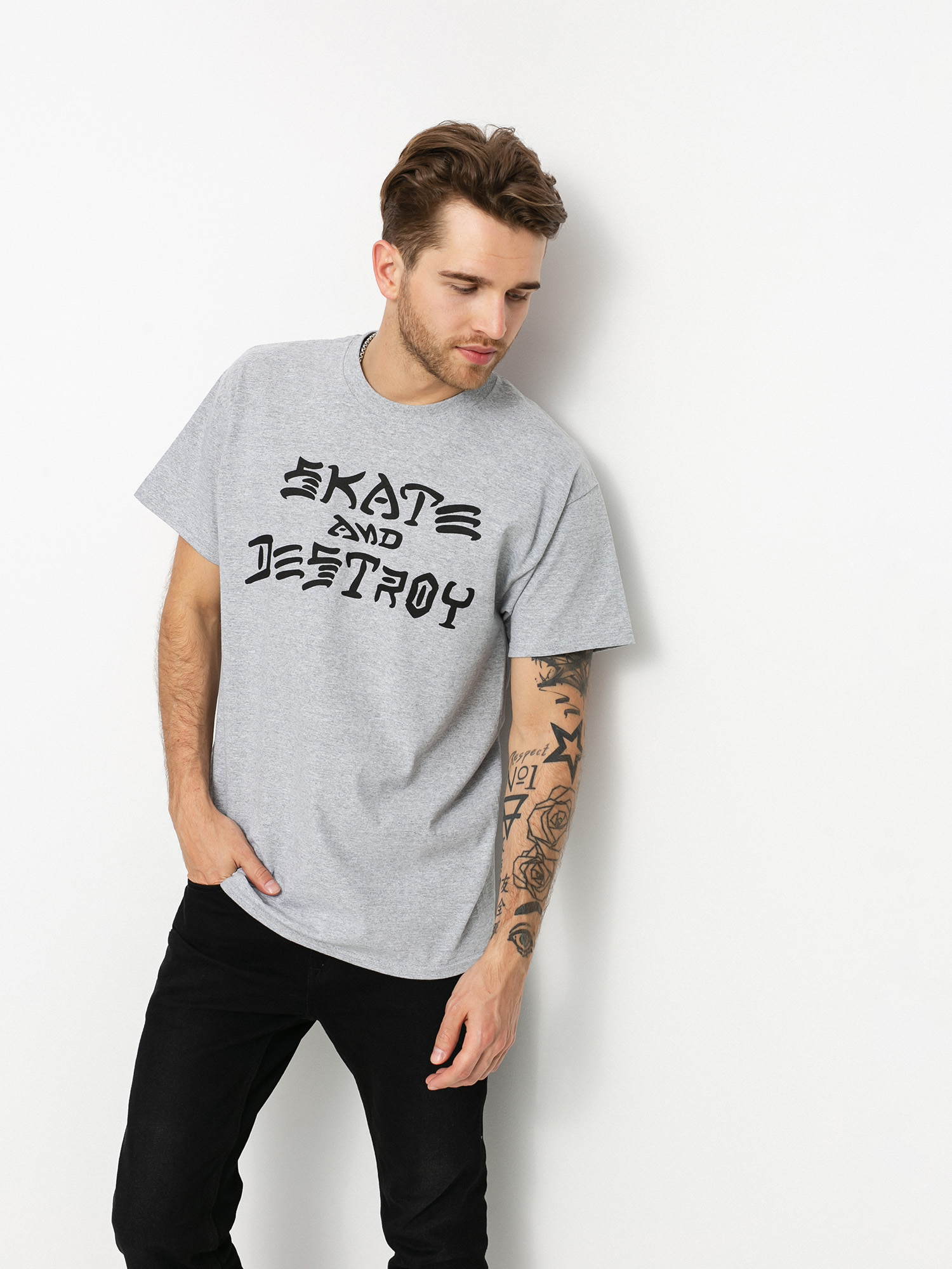 Tricou Thrasher Skate And Destroy (grey)